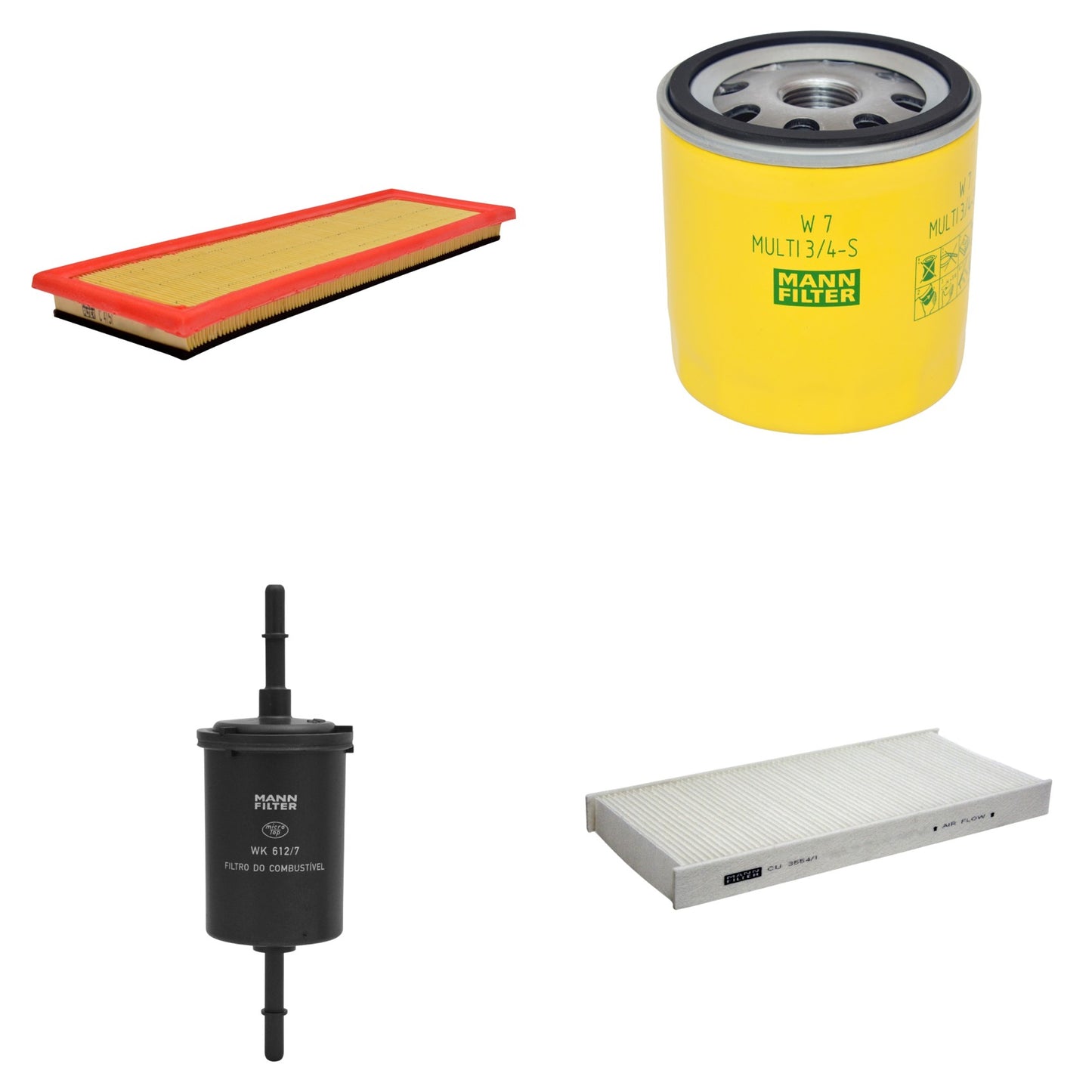 Kit Filtros de Ar Combustível Cabine Ar Condicionado Óleo - Mann-Filter - C4151 - CU3554/1 - W7MULTI3/4-S - WK612/7 - (1)