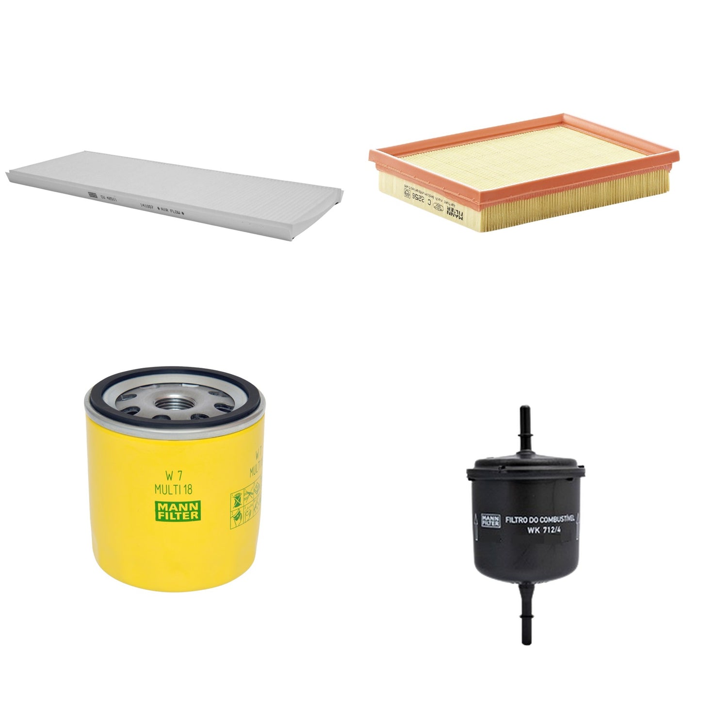 Kit Filtros de Ar Combustível Cabine Ar Condicionado Óleo - Mann-Filter - C2256 - CU4251/1 - W7MULTI18 - WK712/4 - (1)
