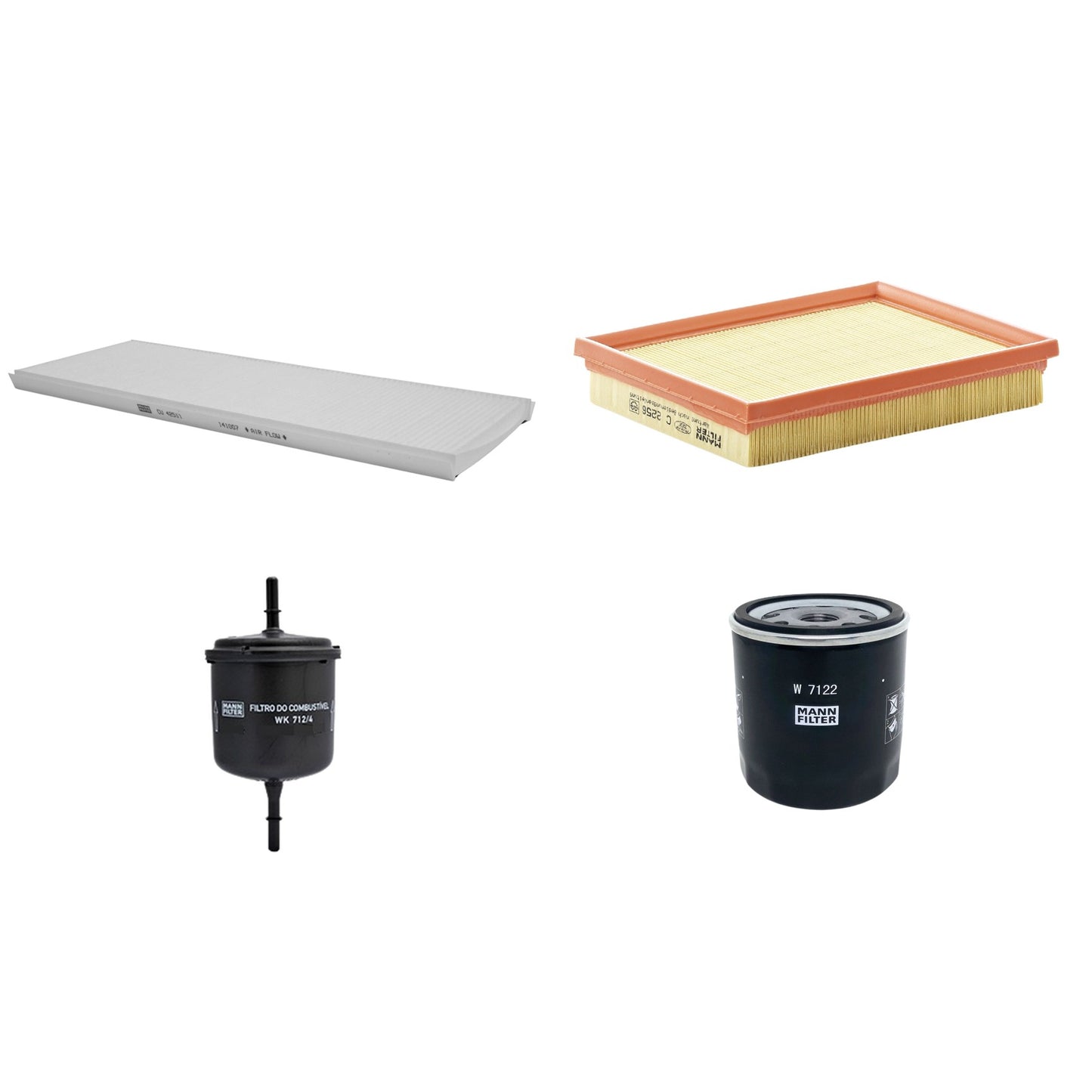 Kit Filtros de Ar Combustível Cabine Ar Condicionado Óleo - Mann-Filter - C2256 - CU4251/1 - W7122 - WK712/4 - (1)