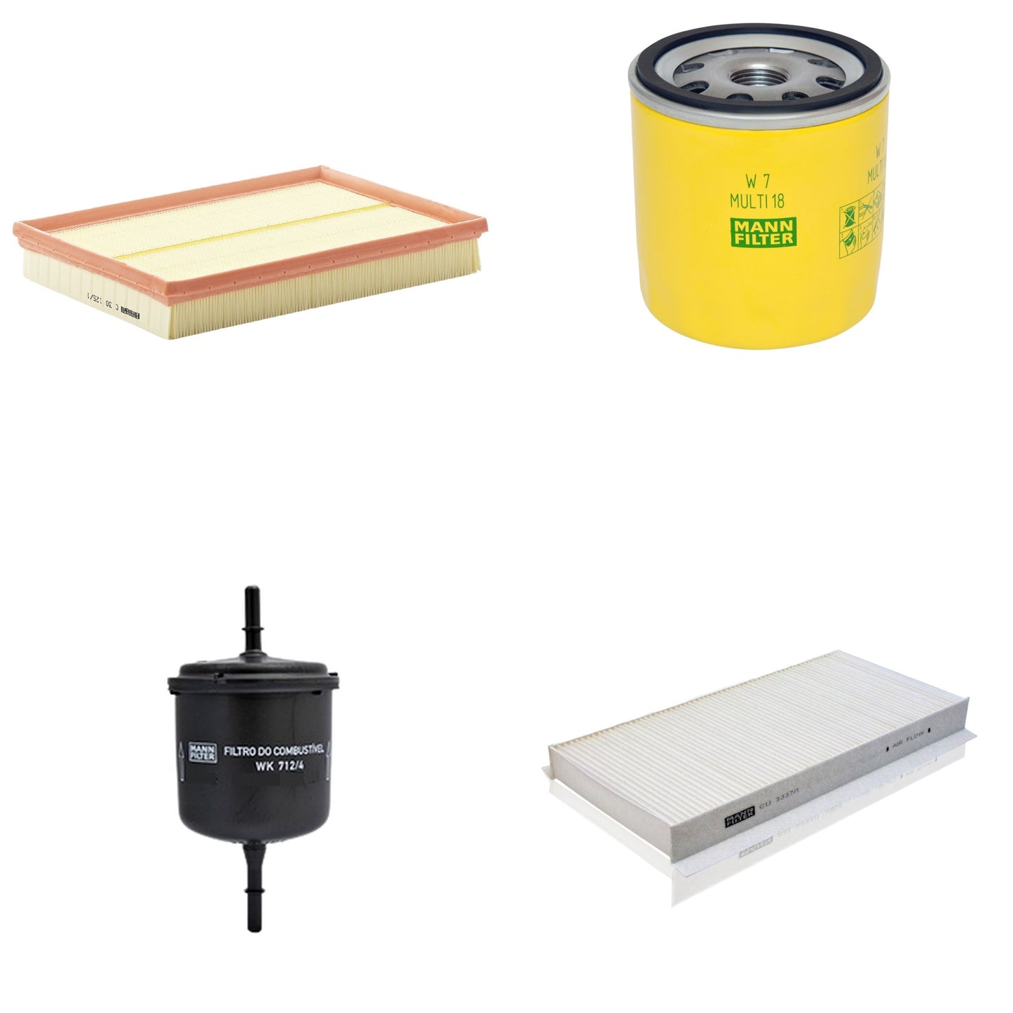 Kit Filtros de Ar Combustível Cabine Ar Condicionado Óleo - Mann-Filter - C30125/1 - CU3337/1 - W7MULTI18 - WK712/4 - (1)