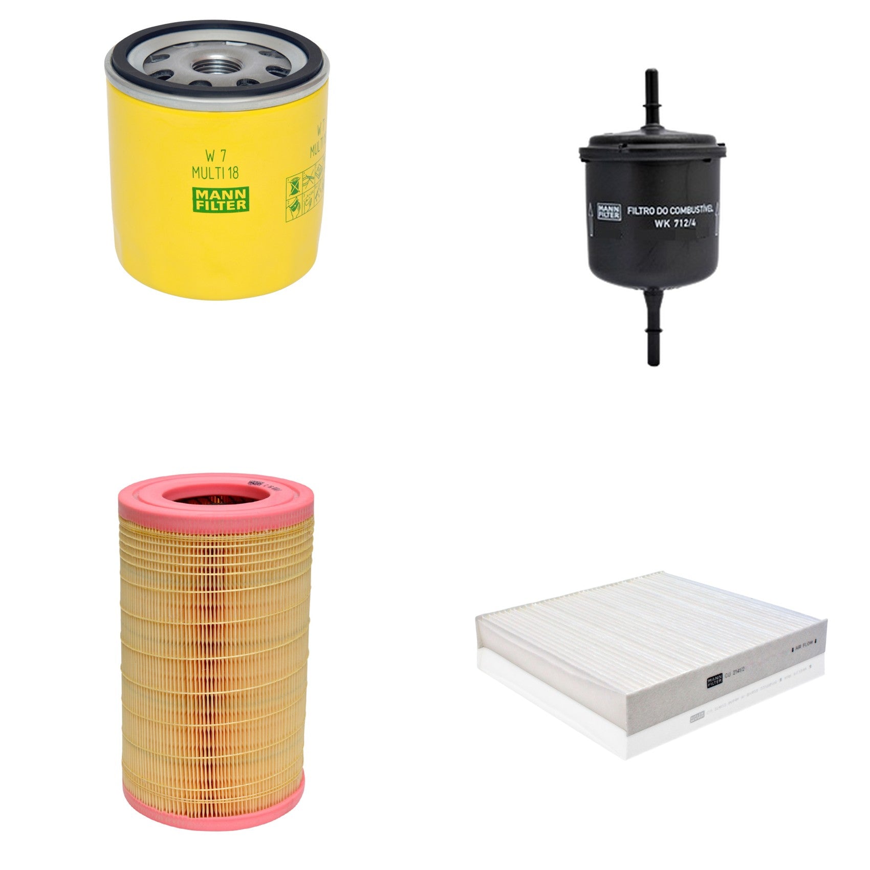 Kit Filtros de Ar Combustível Cabine Ar Condicionado Óleo - Mann-Filter - C16010/1 - CU2141/2 - W7MULTI18 - WK712/4 - (1)