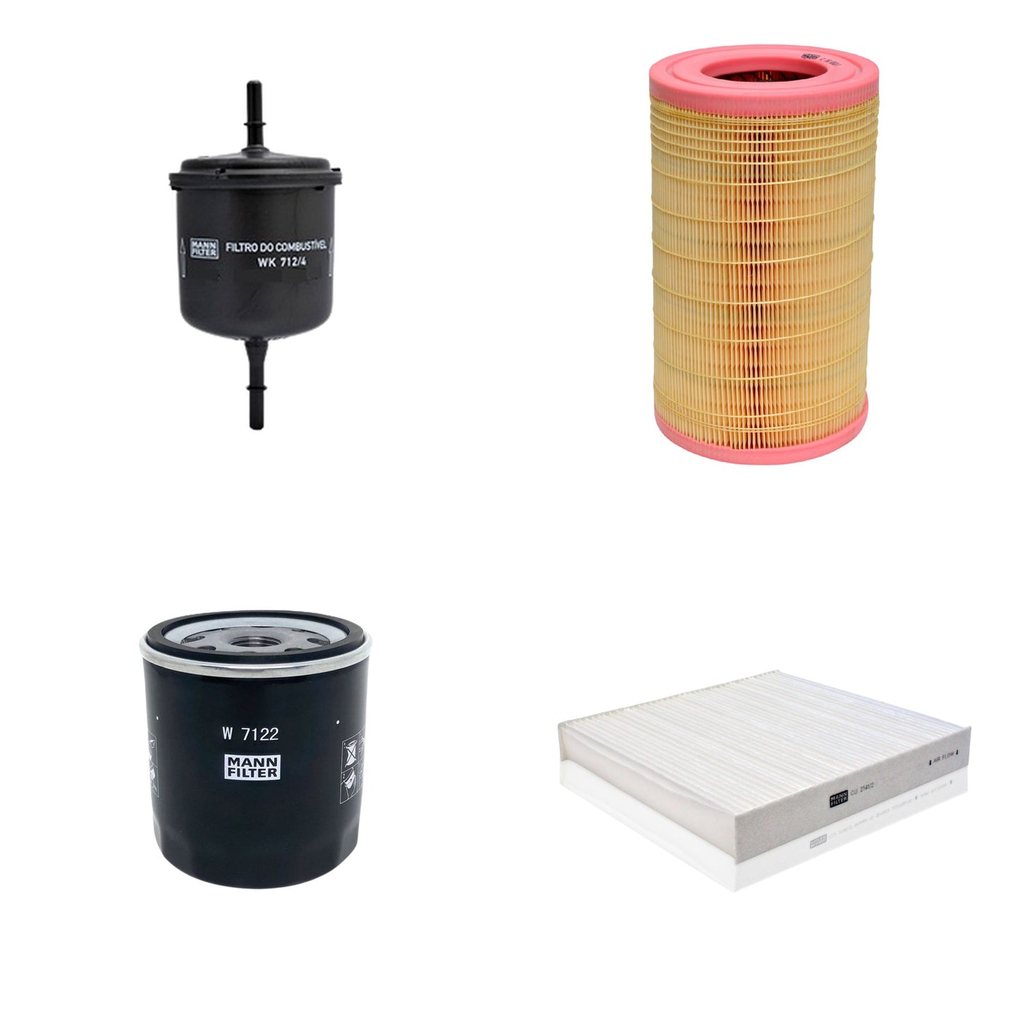 Kit Filtros de Ar Combustível Cabine Ar Condicionado Óleo - Mann-Filter - C16010/1 - CU2141/2 - W7122 - WK712/4 - (1)
