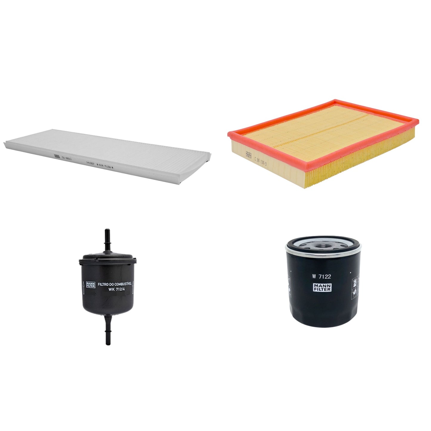 Kit Filtros de Ar Combustível Cabine Ar Condicionado Óleo - Mann-Filter - C30130/3 - CU4251/1 - W7122 - WK712/4 - (1)
