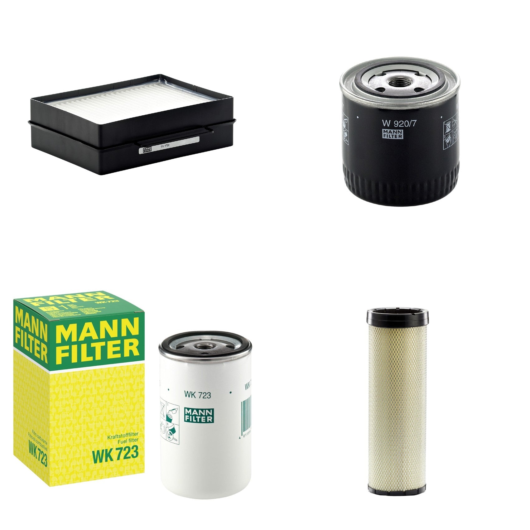 Kit Filtros de Ar Combustível Cabine Ar Condicionado Óleo - Mann-Filter - CF1720 - CU1722 - W920/7 - WK723 - (1)