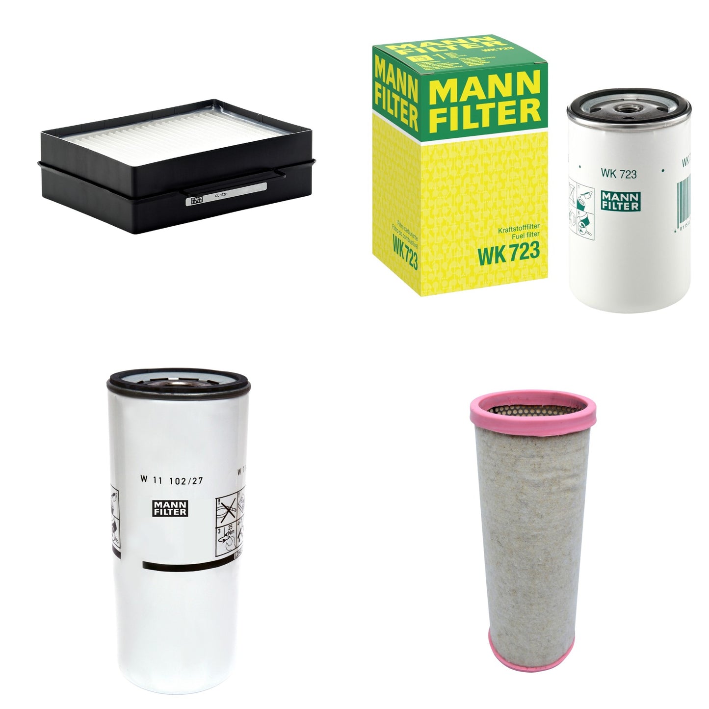 Kit Filtros de Ar Combustível Cabine Ar Condicionado Óleo - Mann-Filter - CF1711 - CU1722 - W11102/27 - WK723 - (1)