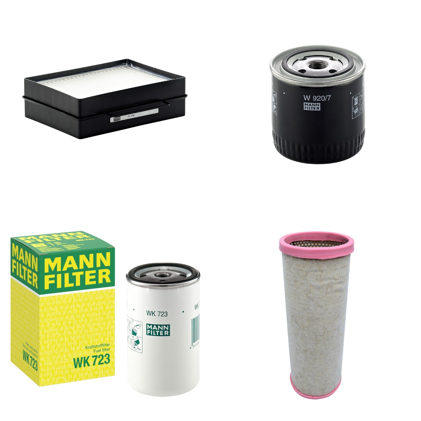 Kit Filtros de Ar Combustível Cabine Ar Condicionado Óleo - Mann-Filter - CF1711 - CU1722 - W920/7 - WK723 - (1)