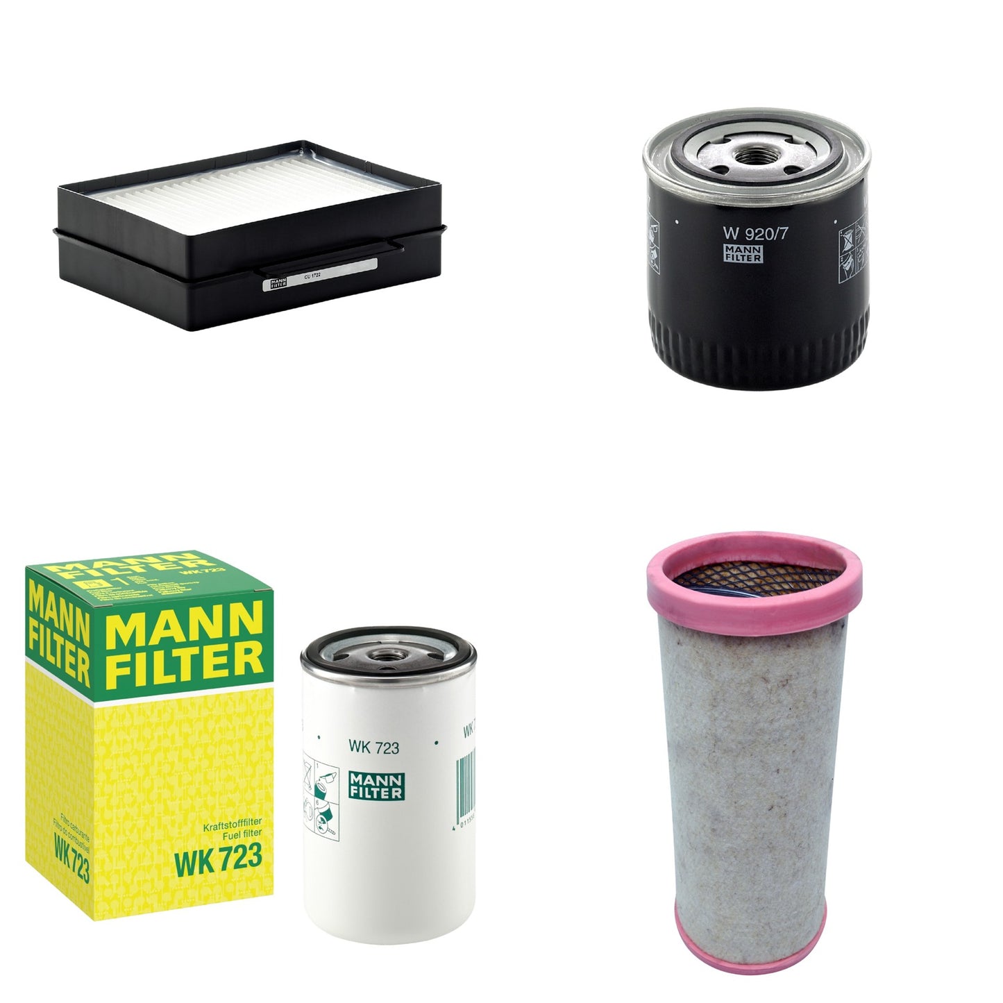 Kit Filtros de Ar Combustível Cabine Ar Condicionado Óleo - Mann-Filter - CF1710 - CU1722 - W920/7 - WK723 - (1)