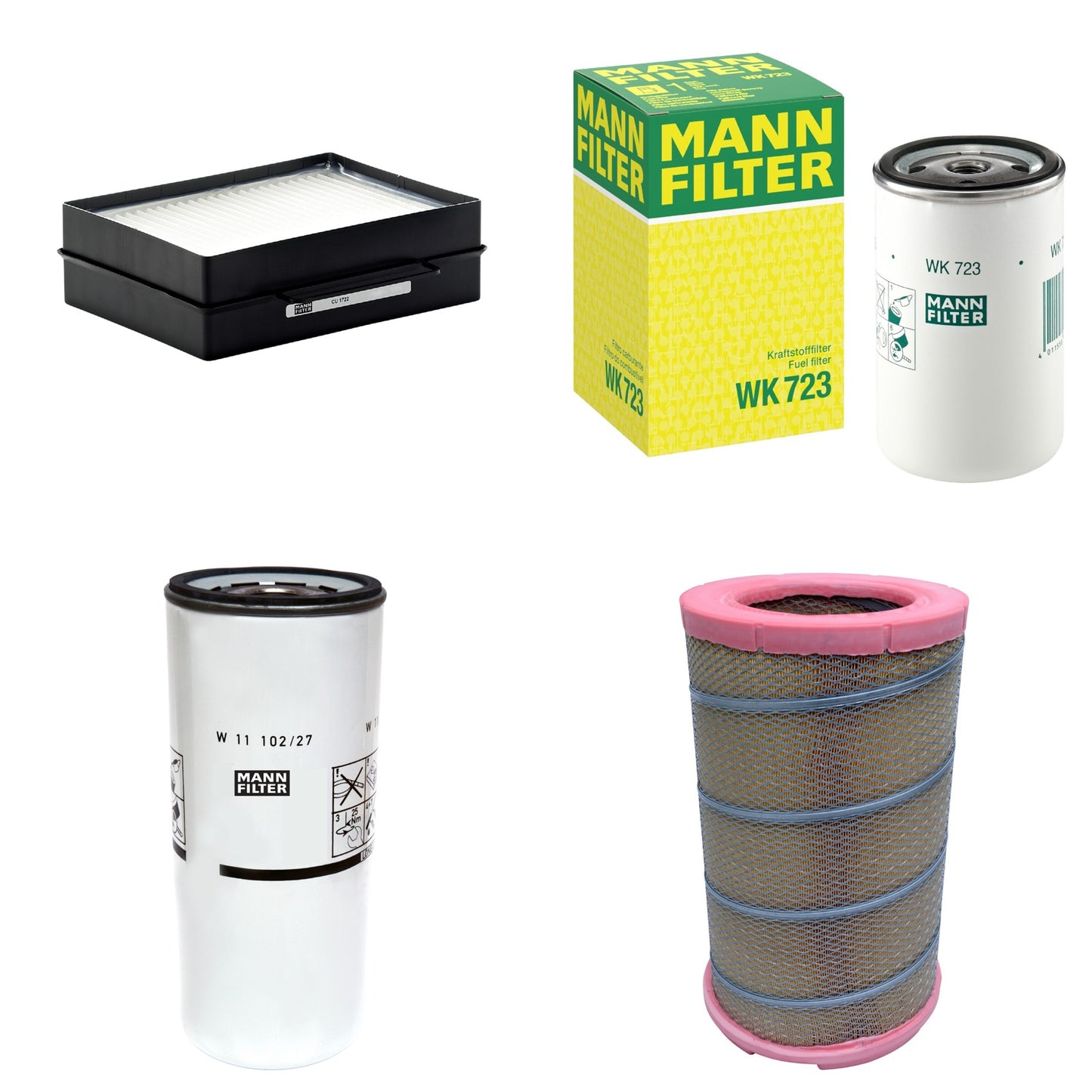 Kit Filtros de Ar Combustível Cabine Ar Condicionado Óleo - Mann-Filter - C301622 - CU1722 - W11102/27 - WK723 - (1)