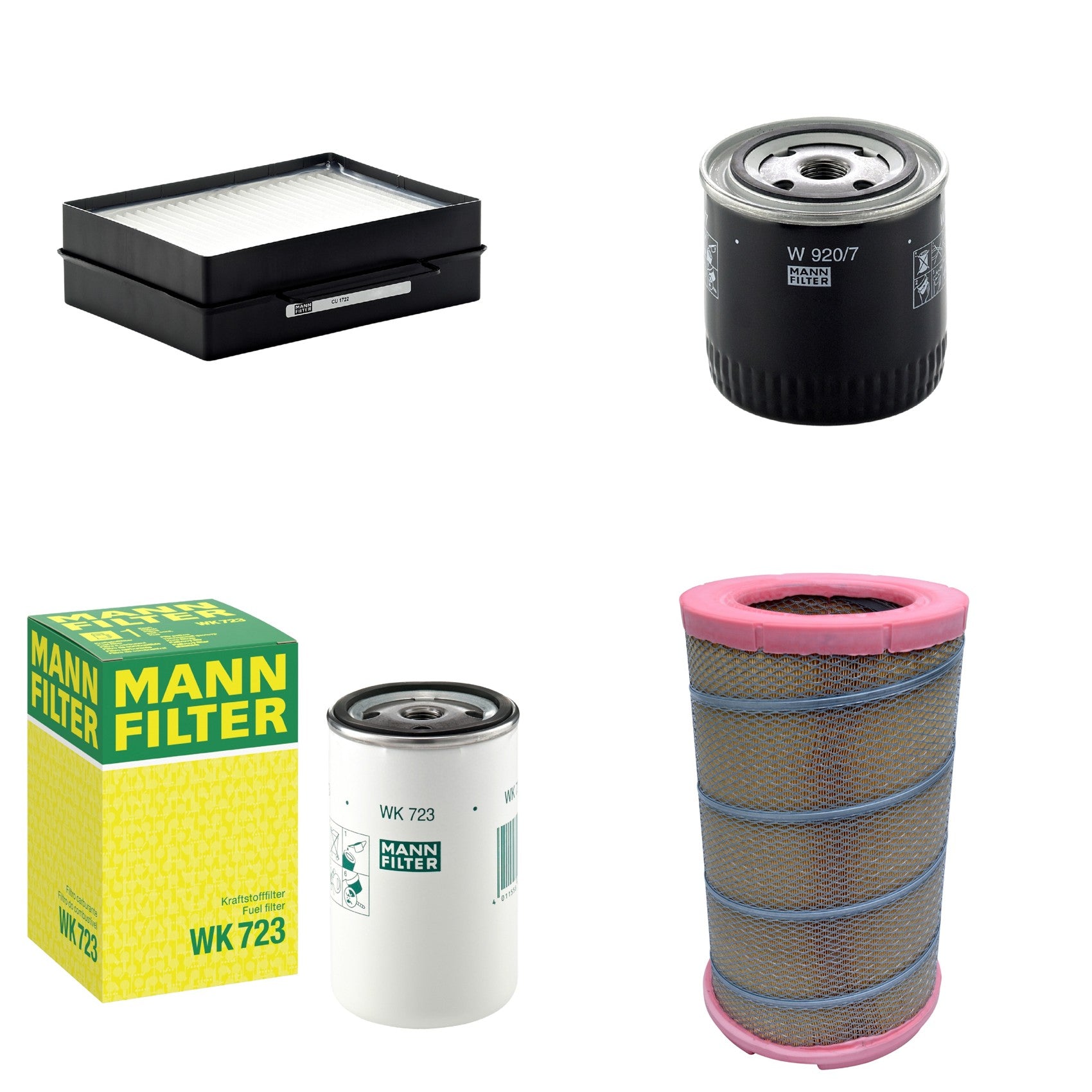 Kit Filtros de Ar Combustível Cabine Ar Condicionado Óleo - Mann-Filter - C301622 - CU1722 - W920/7 - WK723 - (1)
