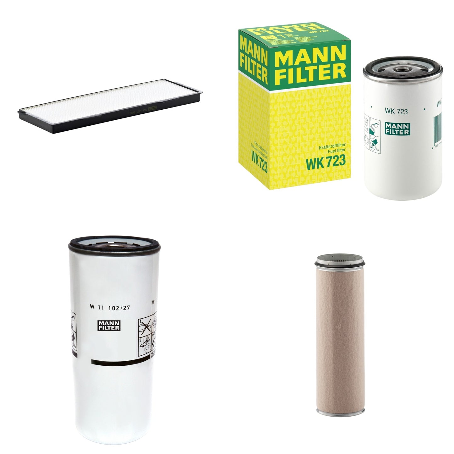 Kit Filtros de Ar Combustível Cabine Ar Condicionado Óleo - Mann-Filter - CF1600 - CU37001 - W11102/27 - WK723 - (1)