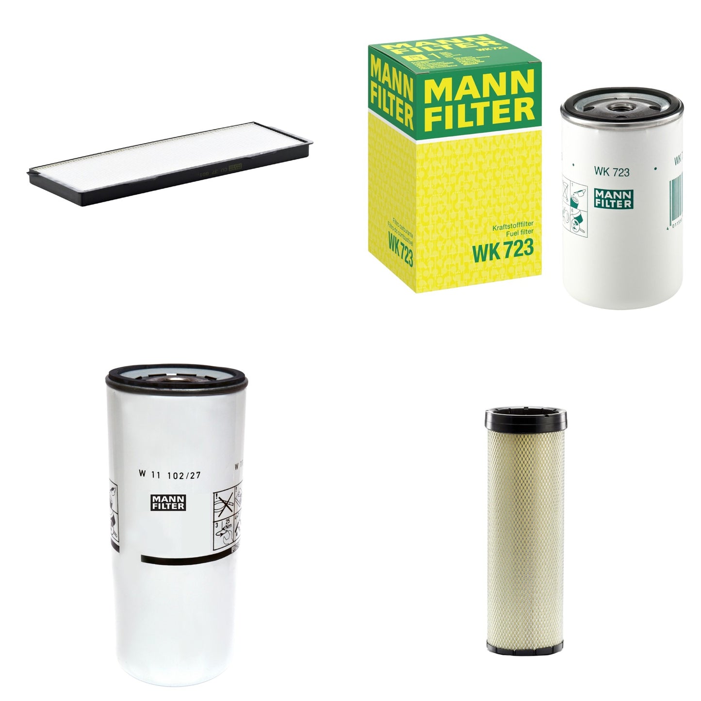 Kit Filtros de Ar Combustível Cabine Ar Condicionado Óleo - Mann-Filter - CF1720 - CU37001 - W11102/27 - WK723 - (1)