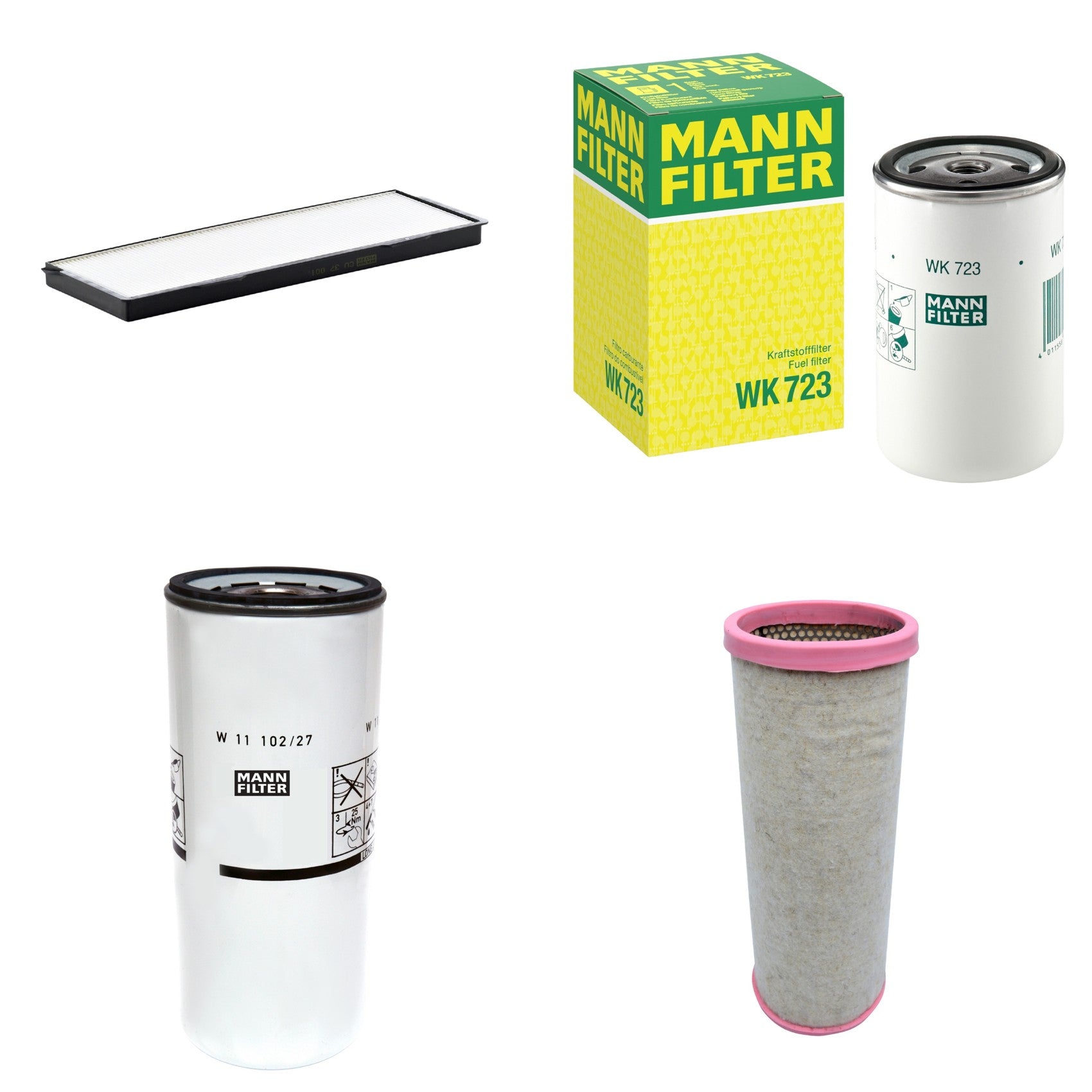 Kit Filtros de Ar Combustível Cabine Ar Condicionado Óleo - Mann-Filter - CF1711 - CU37001 - W11102/27 - WK723 - (1)