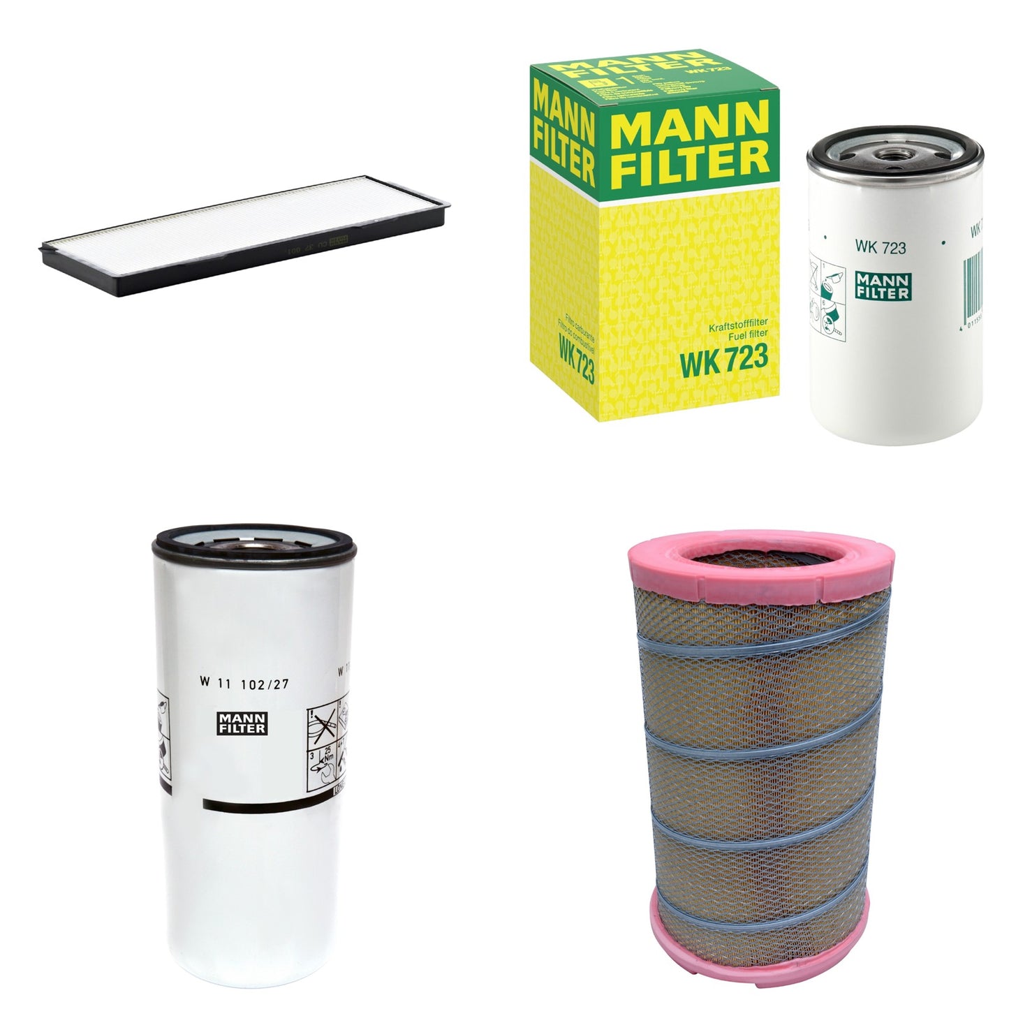Kit Filtros de Ar Combustível Cabine Ar Condicionado Óleo - Mann-Filter - C301622 - CU37001 - W11102/27 - WK723 - (1)