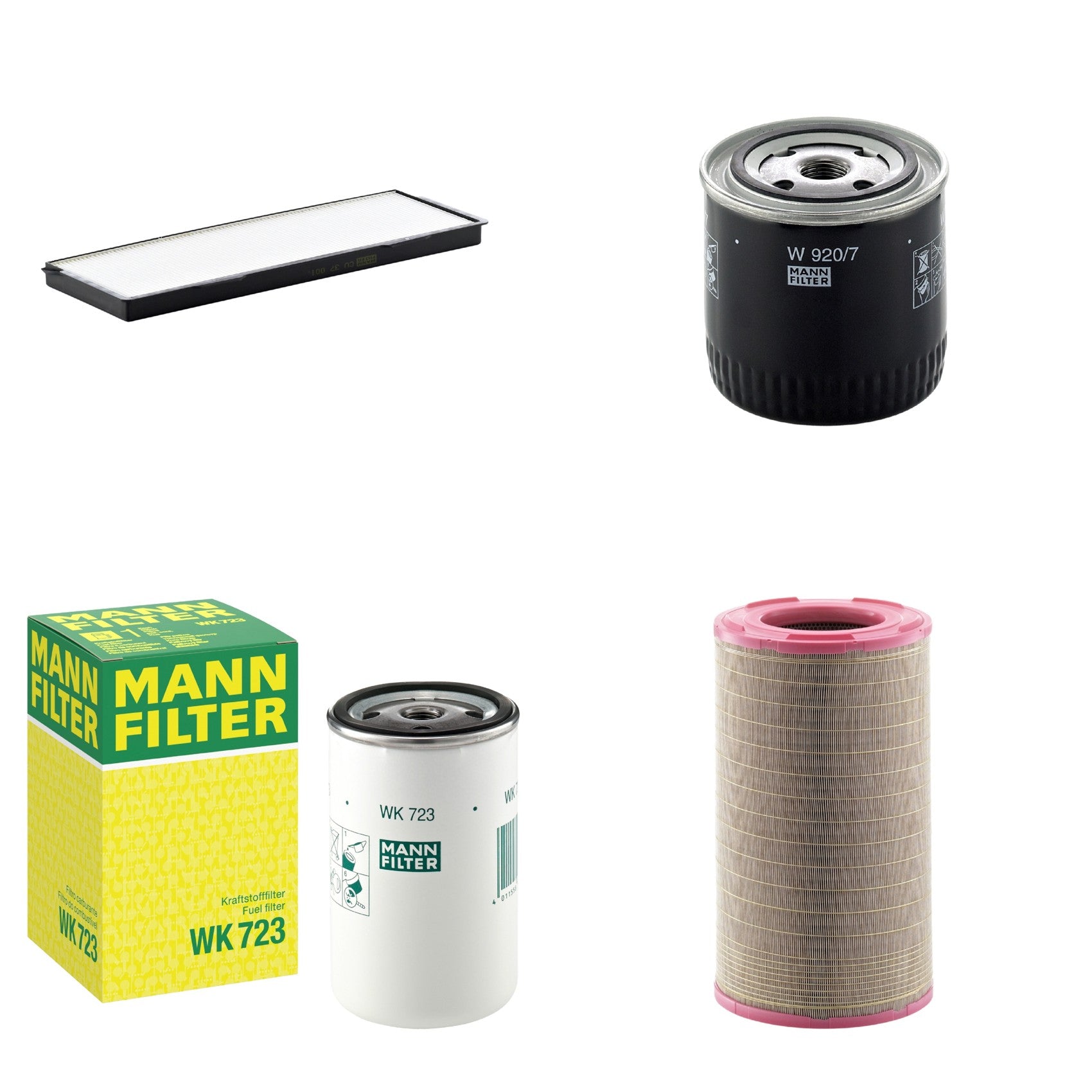 Kit Filtros de Ar Combustível Cabine Ar Condicionado Óleo - Mann-Filter - C301500 - CU37001 - W920/7 - WK723 - (1)
