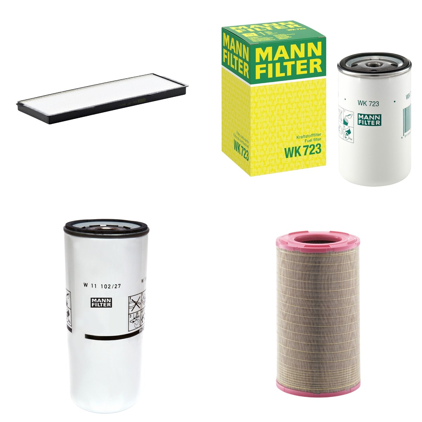 Kit Filtros de Ar Combustível Cabine Ar Condicionado Óleo - Mann-Filter - C301500 - CU37001 - W11102/27 - WK723 - (1)
