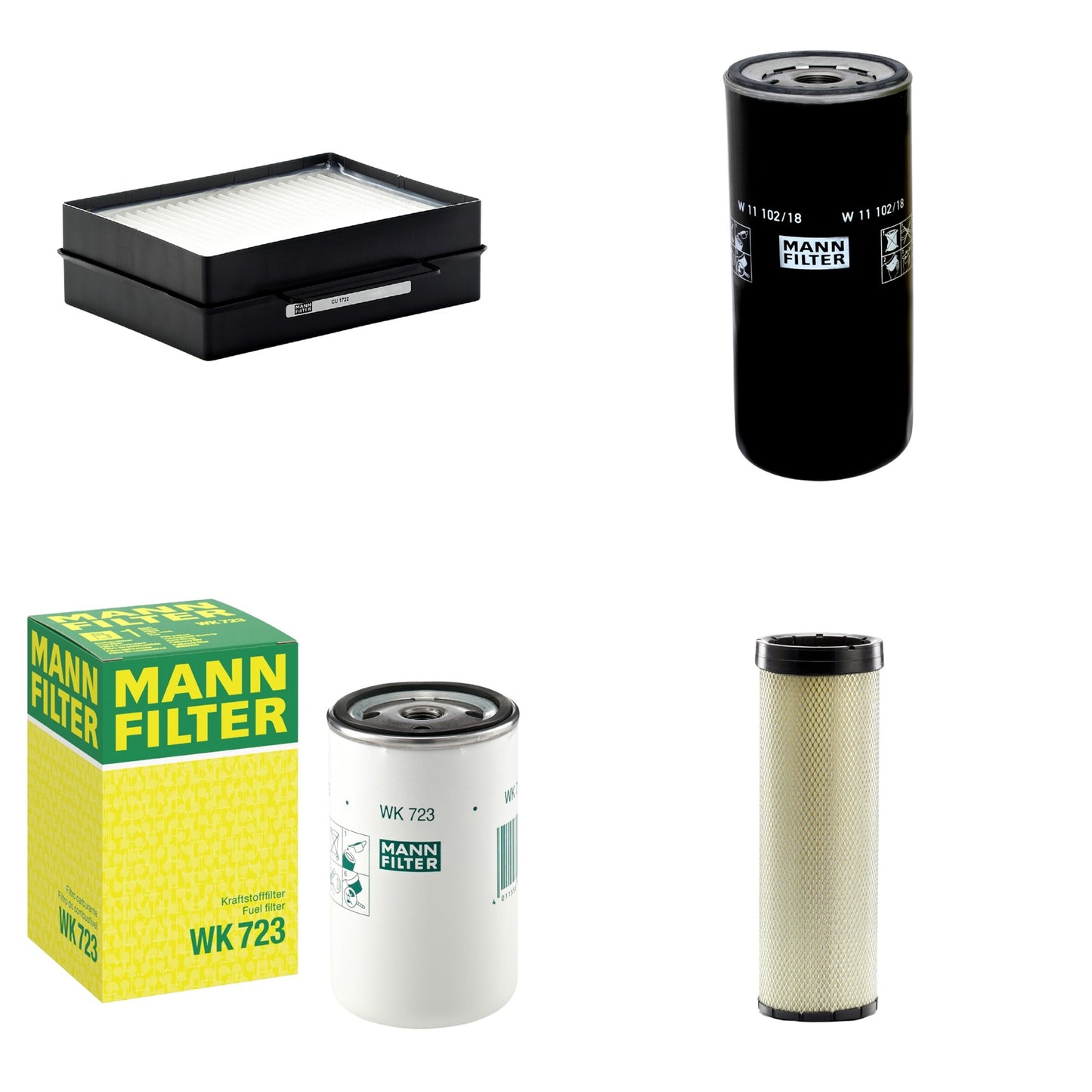 Kit Filtros de Ar Combustível Cabine Ar Condicionado Óleo - Mann-Filter - CF1720 - CU1722 - W11102/18 - WK723 - (1)