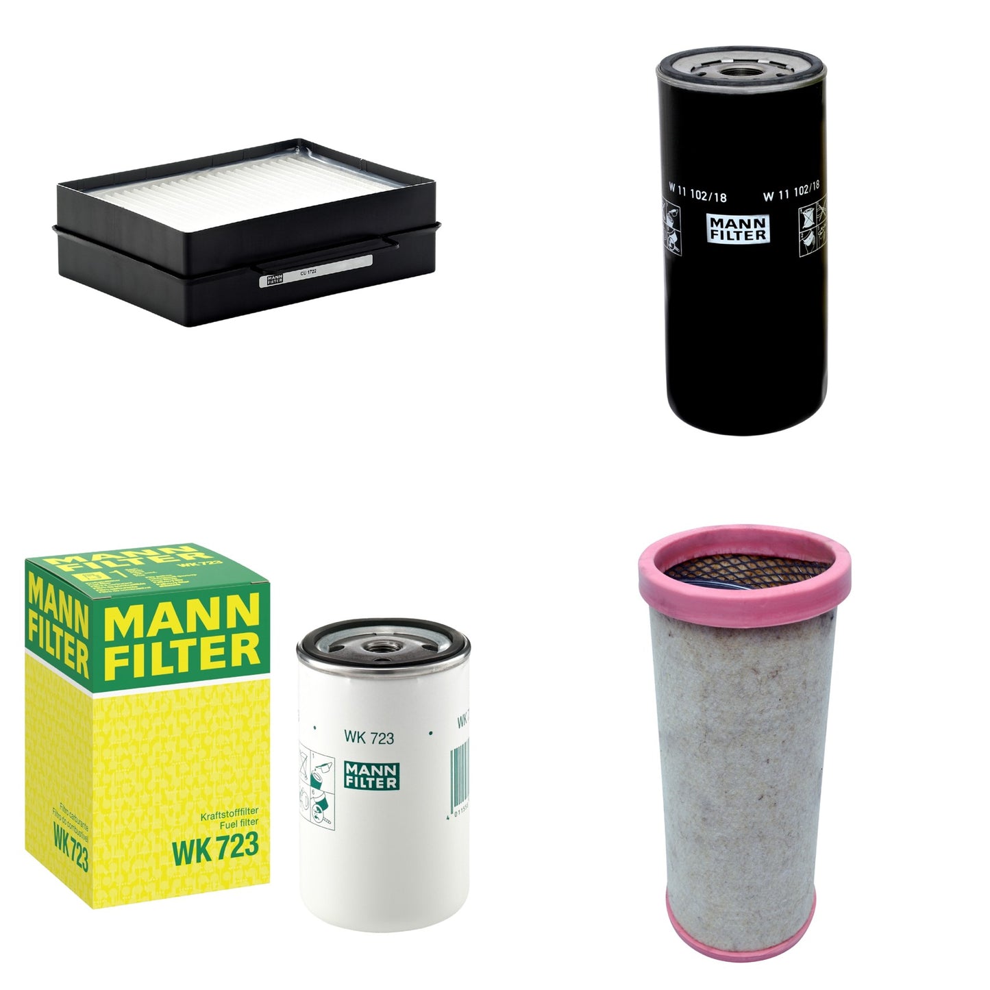 Kit Filtros de Ar Combustível Cabine Ar Condicionado Óleo - Mann-Filter - CF1710 - CU1722 - W11102/18 - WK723 - (1)