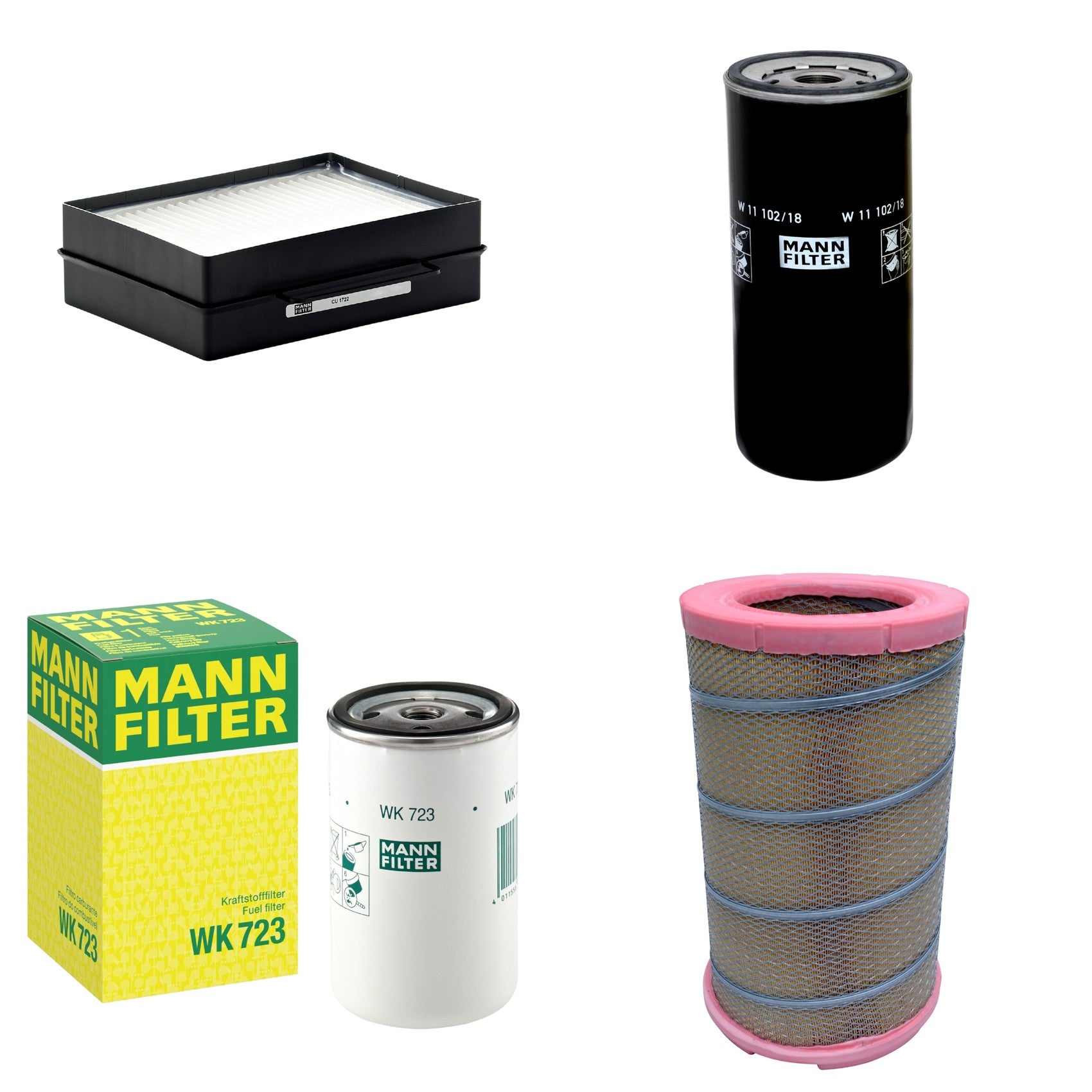 Kit Filtros de Ar Combustível Cabine Ar Condicionado Óleo - Mann-Filter - C301622 - CU1722 - W11102/18 - WK723 - (1)