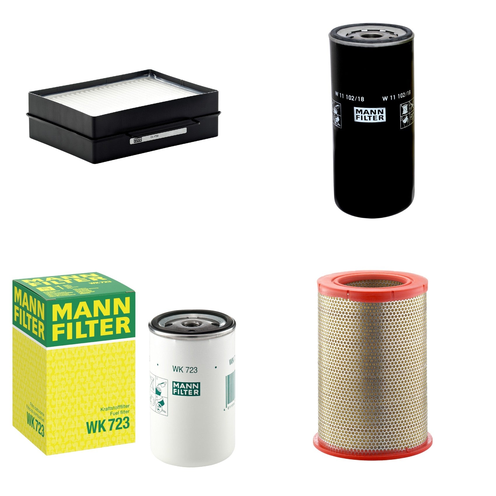 Kit Filtros de Ar Combustível Cabine Ar Condicionado Óleo - Mann-Filter - C301359 - CU1722 - W11102/18 - WK723 - (1)