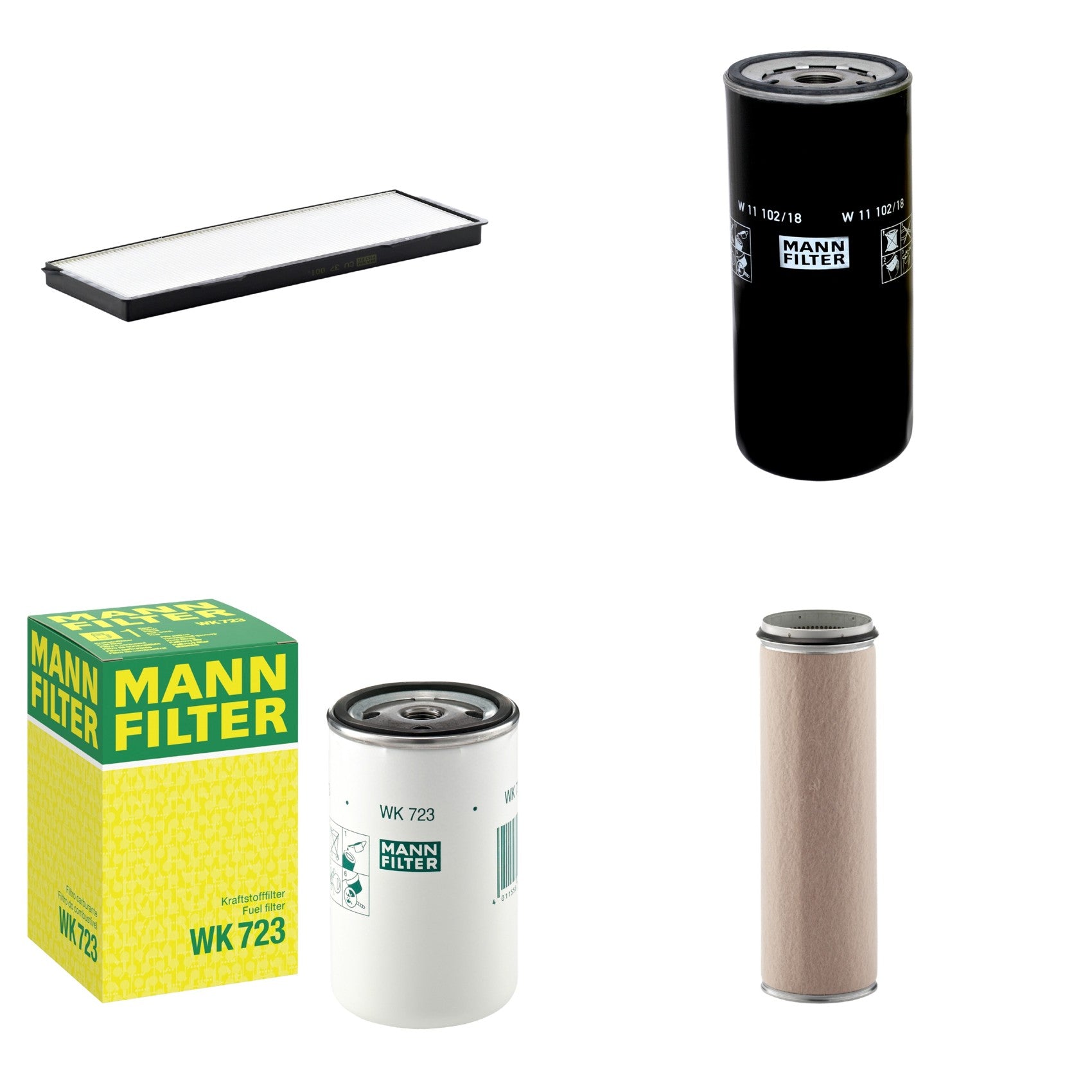 Kit Filtros de Ar Combustível Cabine Ar Condicionado Óleo - Mann-Filter - CF1600 - CU37001 - W11102/18 - WK723 - (1)