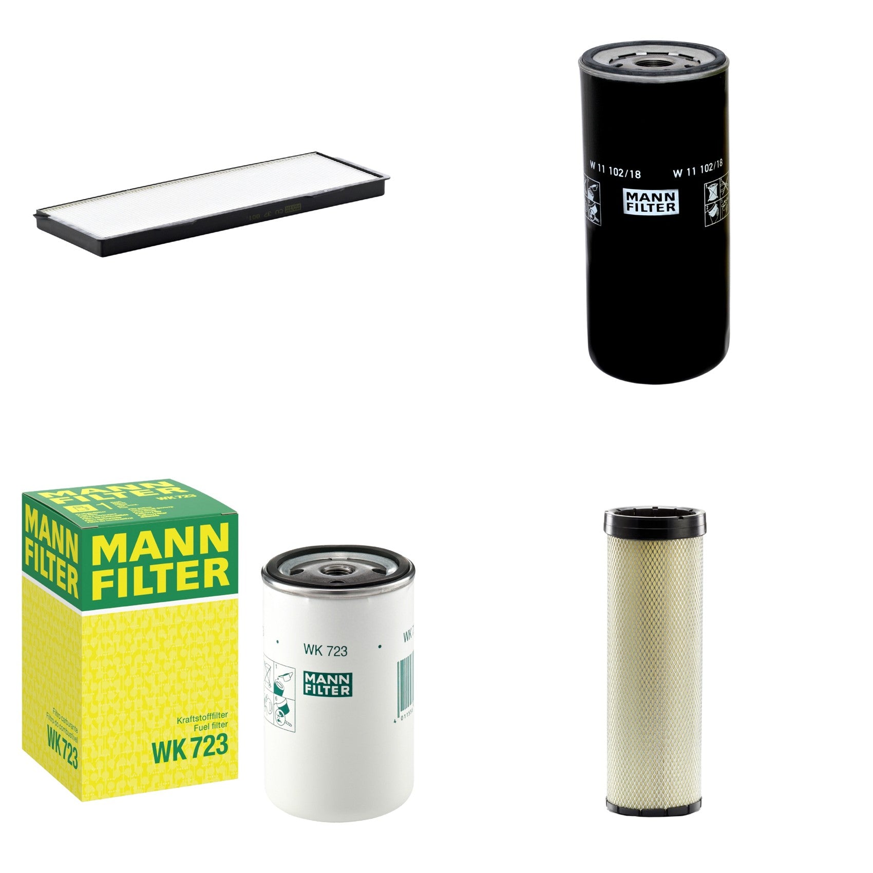 Kit Filtros de Ar Combustível Cabine Ar Condicionado Óleo - Mann-Filter - CF1720 - CU37001 - W11102/18 - WK723 - (1)