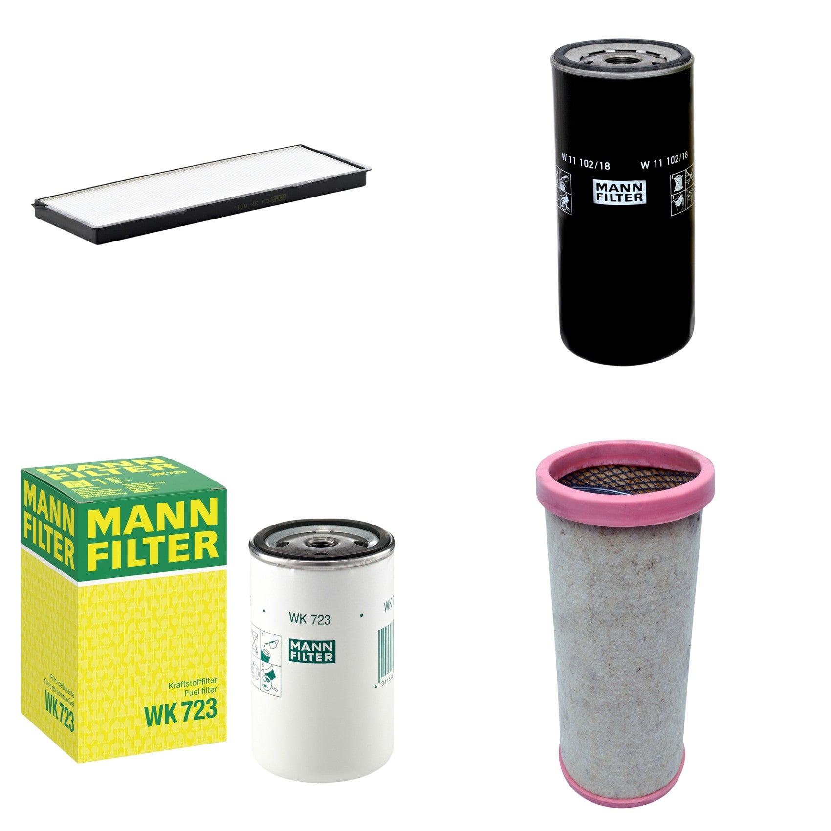 Kit Filtros de Ar Combustível Cabine Ar Condicionado Óleo - Mann-Filter - CF1710 - CU37001 - W11102/18 - WK723 - (1)