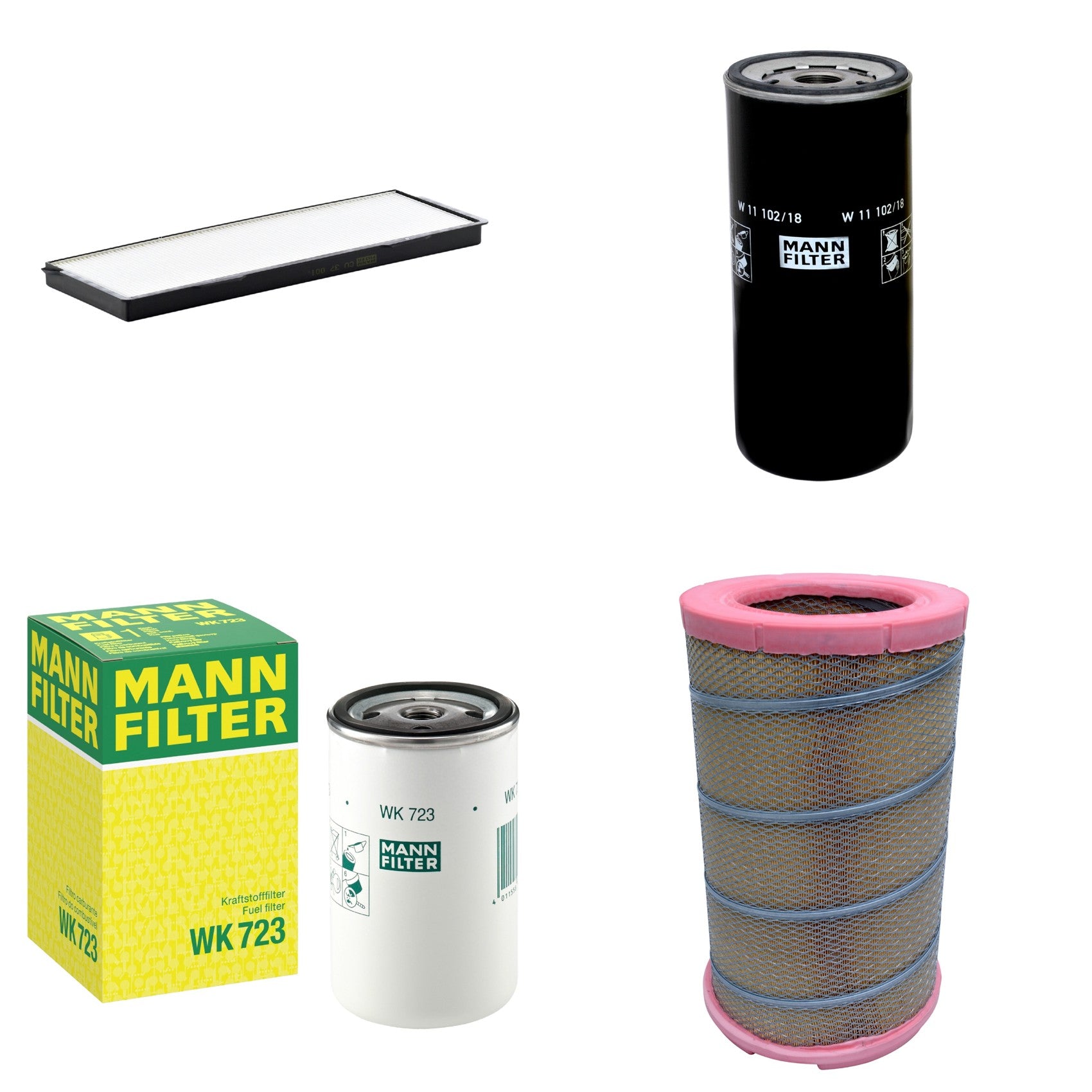 Kit Filtros de Ar Combustível Cabine Ar Condicionado Óleo - Mann-Filter - C301622 - CU37001 - W11102/18 - WK723 - (1)