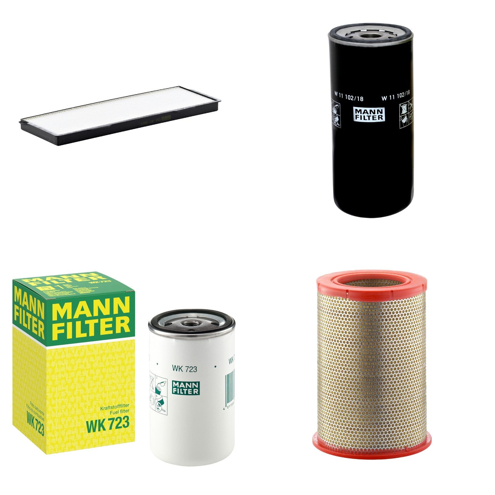Kit Filtros de Ar Combustível Cabine Ar Condicionado Óleo - Mann-Filter - C301359 - CU37001 - W11102/18 - WK723 - (1)