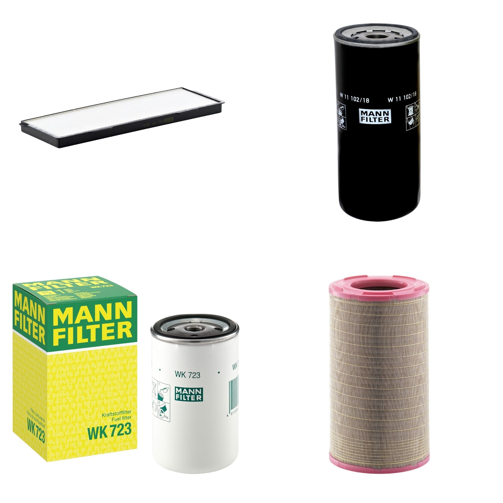 Kit Filtros de Ar Combustível Cabine Ar Condicionado Óleo - Mann-Filter - C301500 - CU37001 - W11102/18 - WK723 - (1)