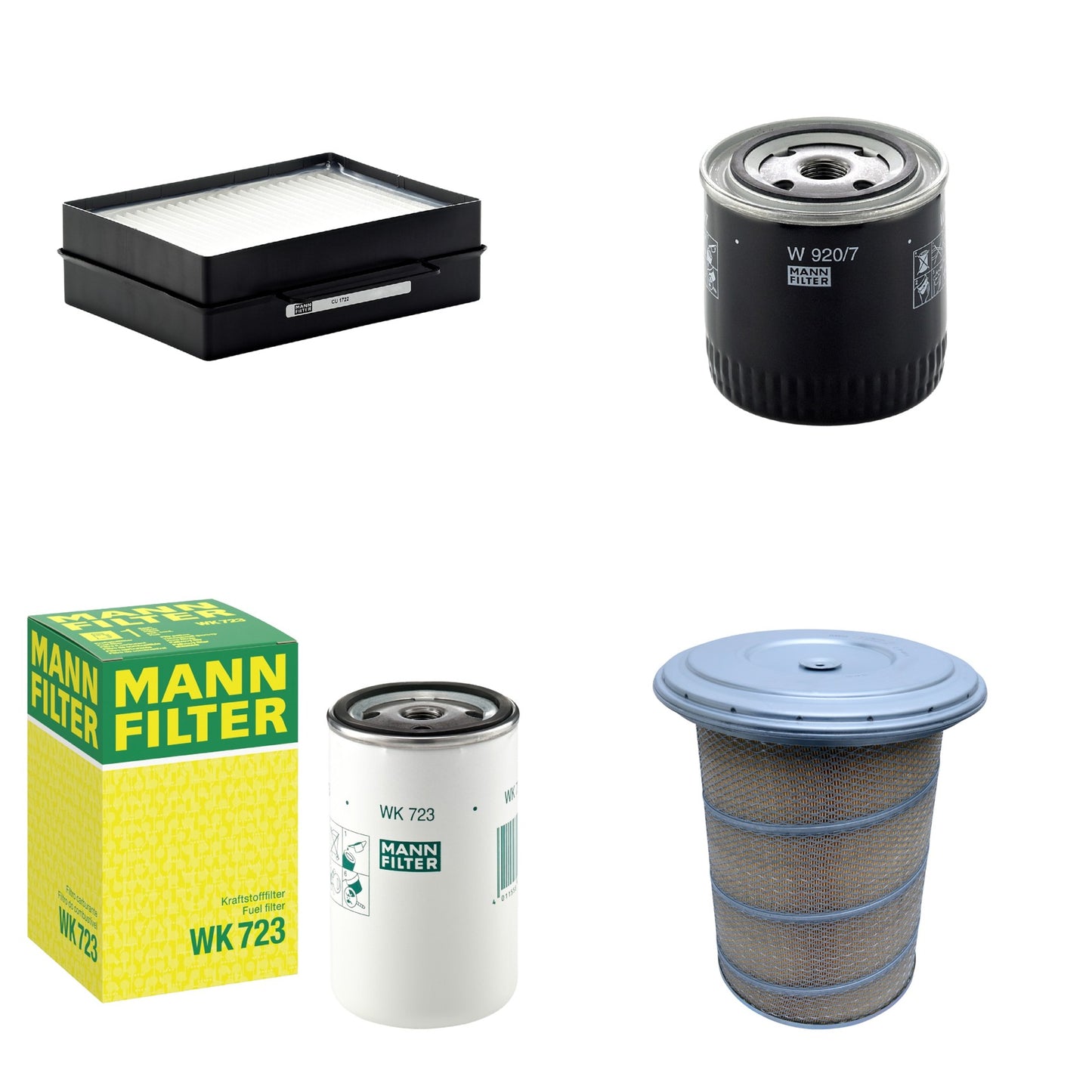 Kit Filtros de Ar Combustível Cabine Ar Condicionado Óleo - Mann-Filter - C30880/1 - CU1722 - W920/7 - WK723 - (1)