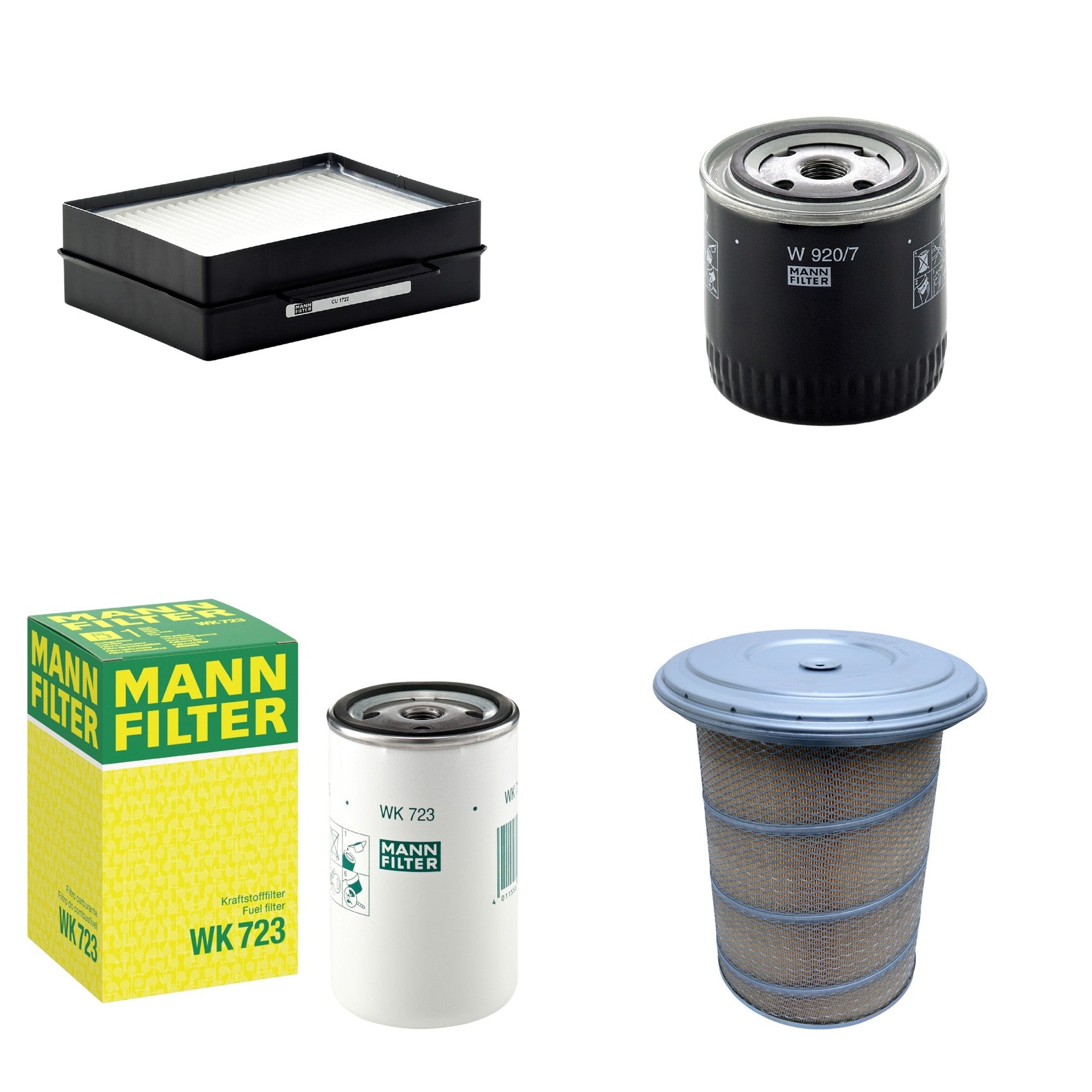 Kit Filtros de Ar Combustível Cabine Ar Condicionado Óleo - Mann-Filter - C30880/1 - CU1722 - W920/7 - WK723 - (1)