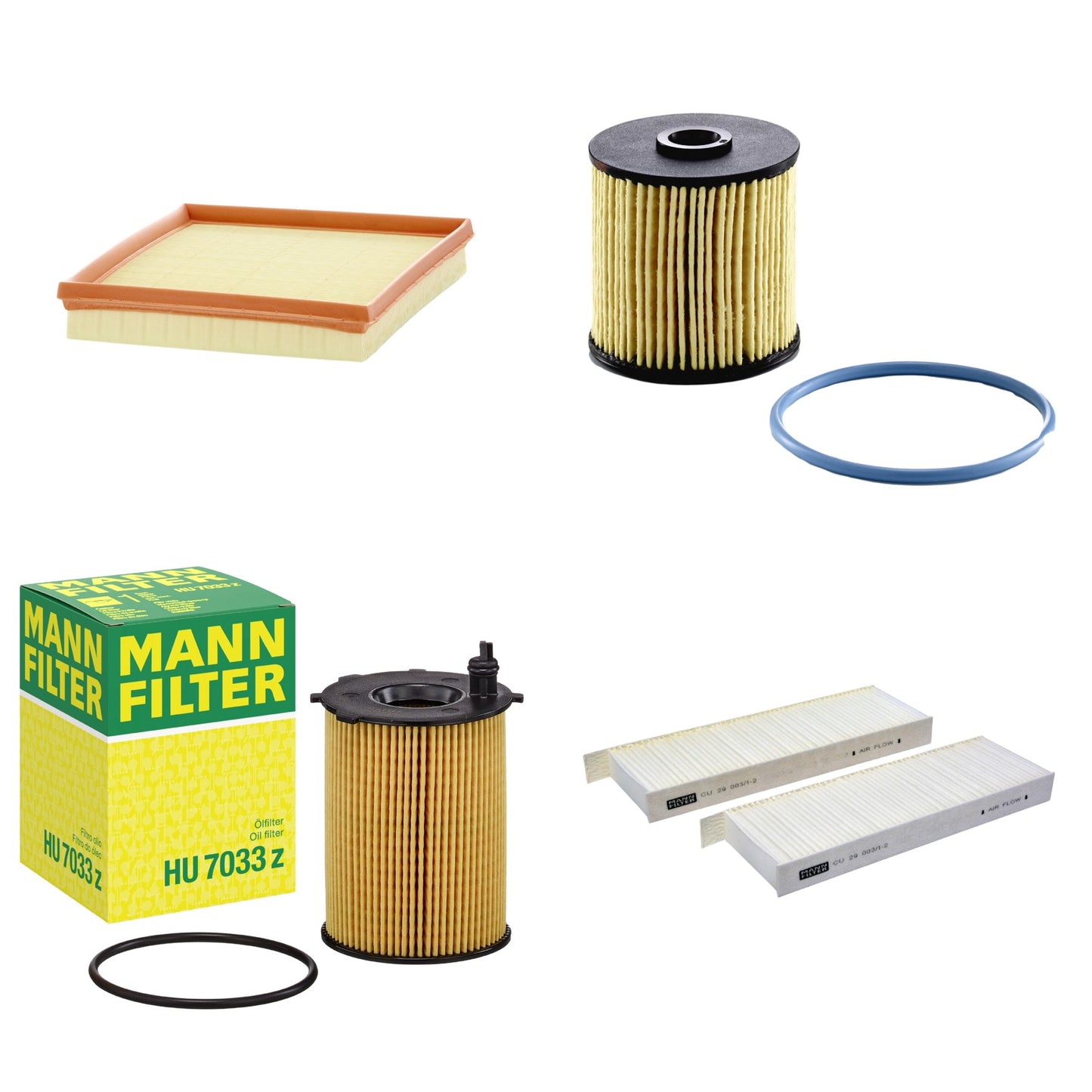 Kit Filtros de Ar Combustível Cabine Ar Condicionado Óleo - Mann-Filter - C24017 - CU29003/1-2 - HU7033z - PU7010z - (1)
