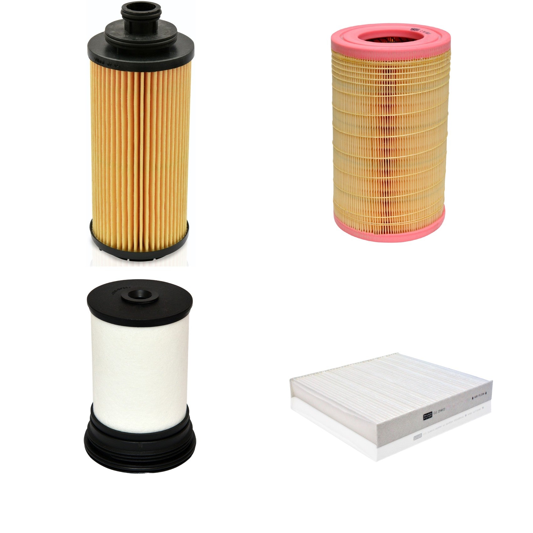 Kit Filtros de Ar Combustível Cabine Ar Condicionado Óleo - Mann-Filter - C16010/1 - CU2141/2 - HU6017z - PU7020z - (1)