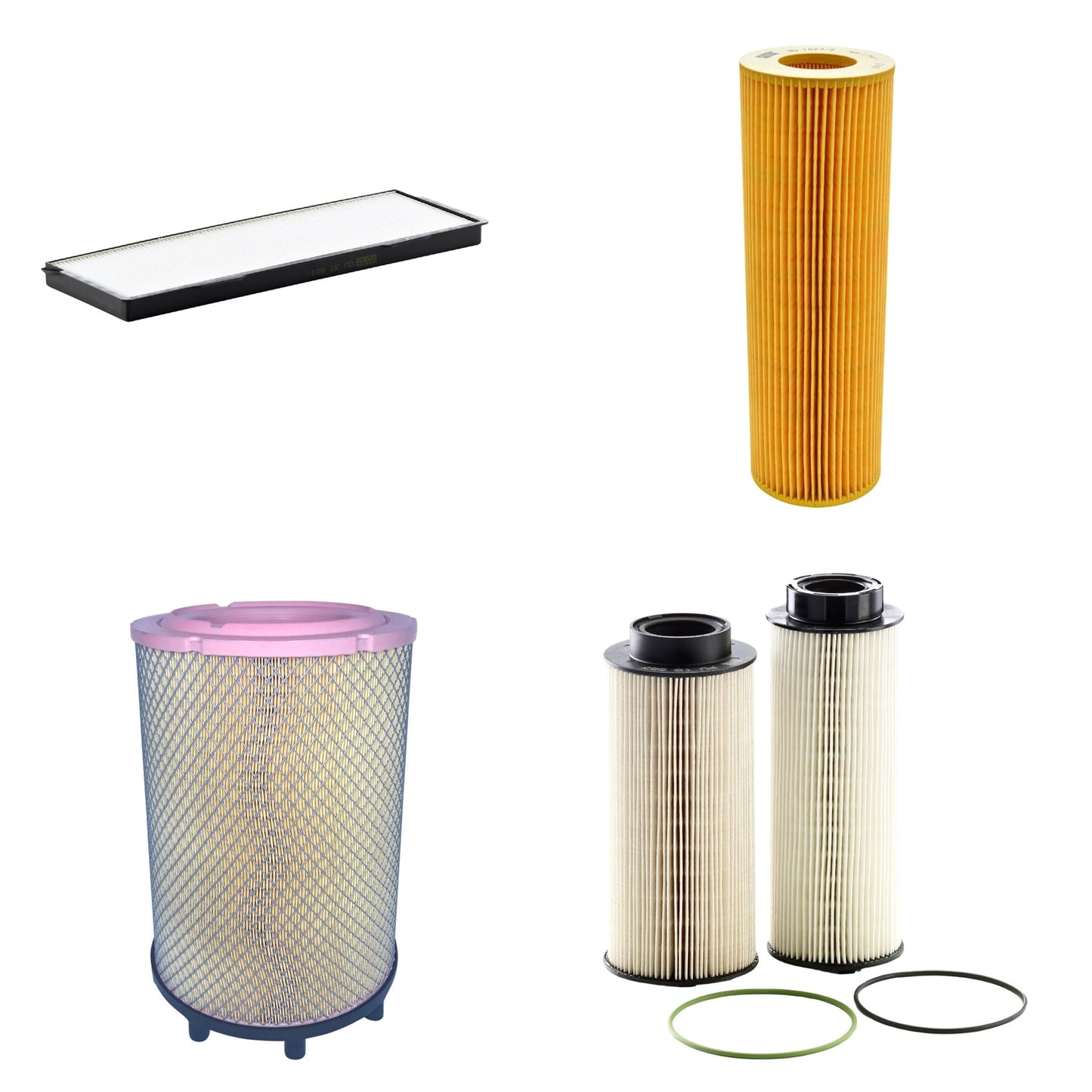Kit Filtros de Ar Combustível Cabine Ar Condicionado Óleo - Mann-Filter - C31014/2 - CU37001 - HU1077/2z - PU10003-2x - (1)