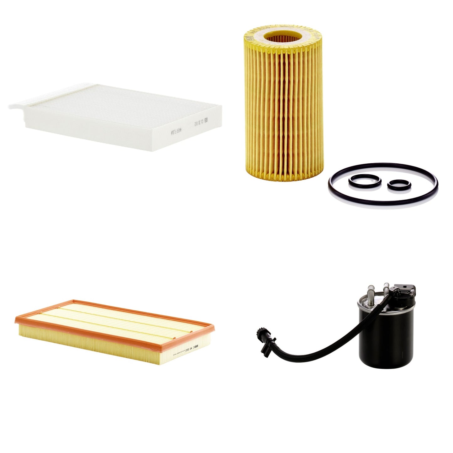 Kit Filtros de Ar Combustível Cabine Ar Condicionado Óleo - Mann-Filter - C43002 - CU30012 - HU7010z - WK820/19 - (1)
