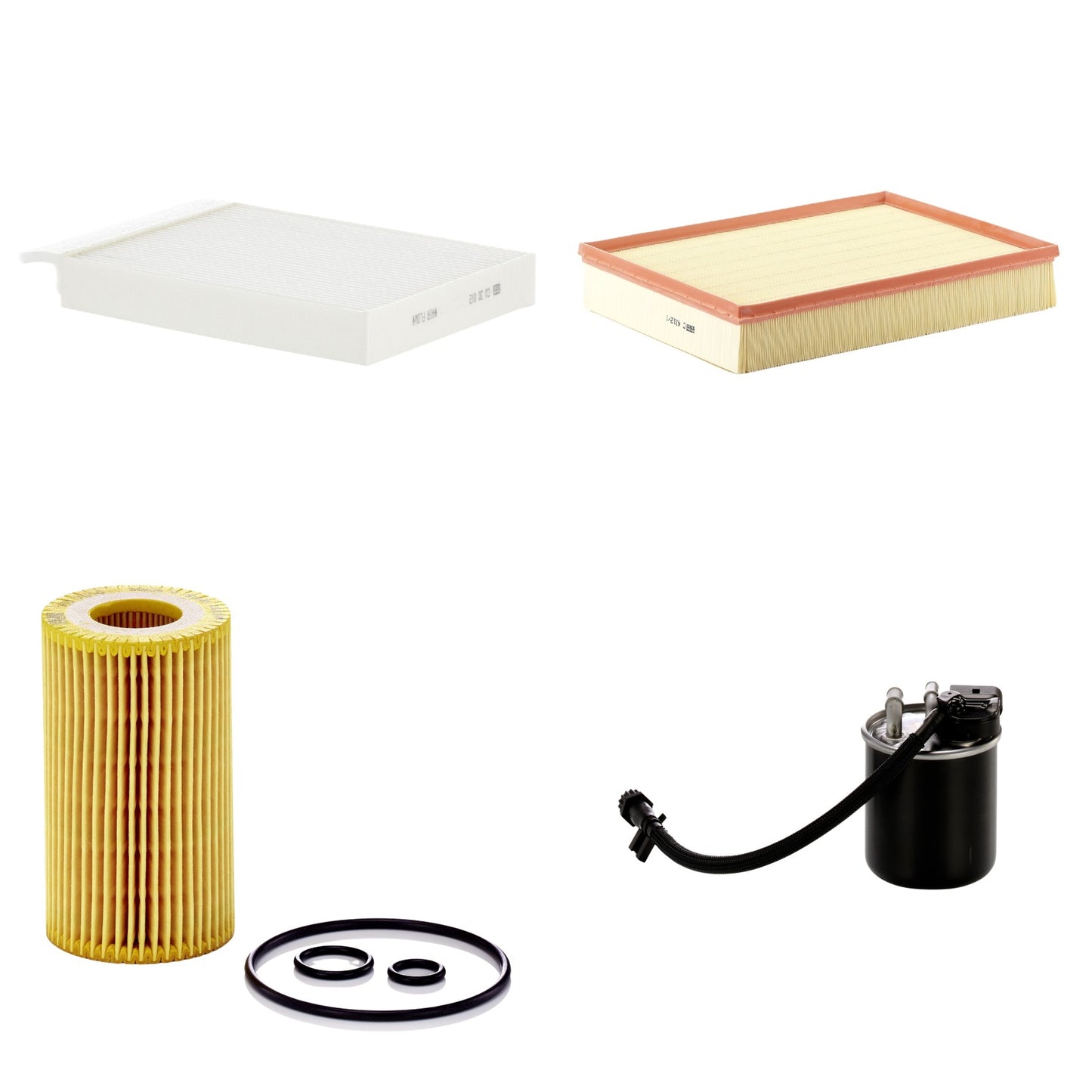 Kit Filtros de Ar Combustível Cabine Ar Condicionado Óleo - Mann-Filter - C4312/1 - CU30012 - HU7010z - WK820/19 - (1)