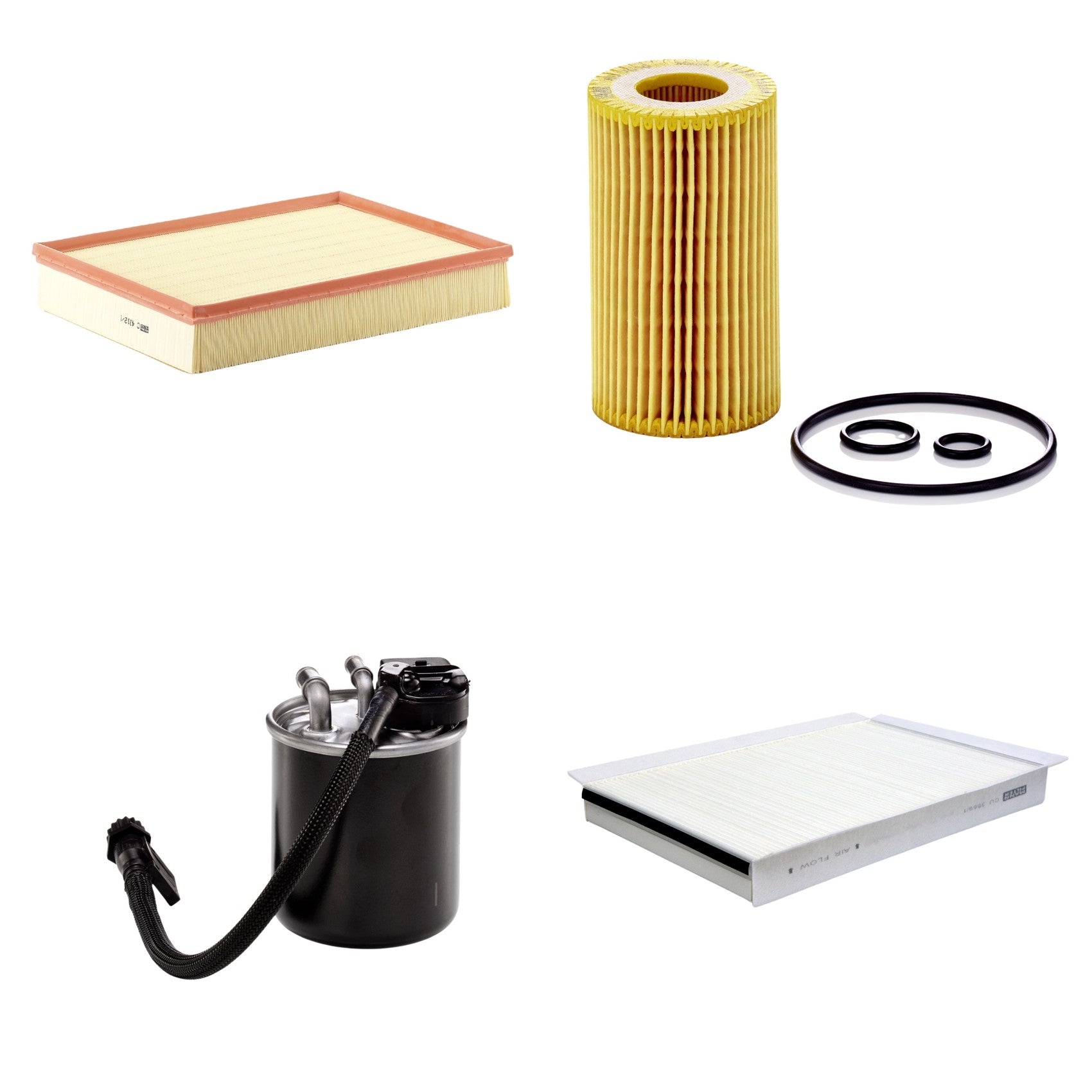 Kit Filtros de Ar Combustível Cabine Ar Condicionado Óleo - Mann-Filter - C4312/1 - CU3569/1 - HU7010z - WK820/18 - (1)