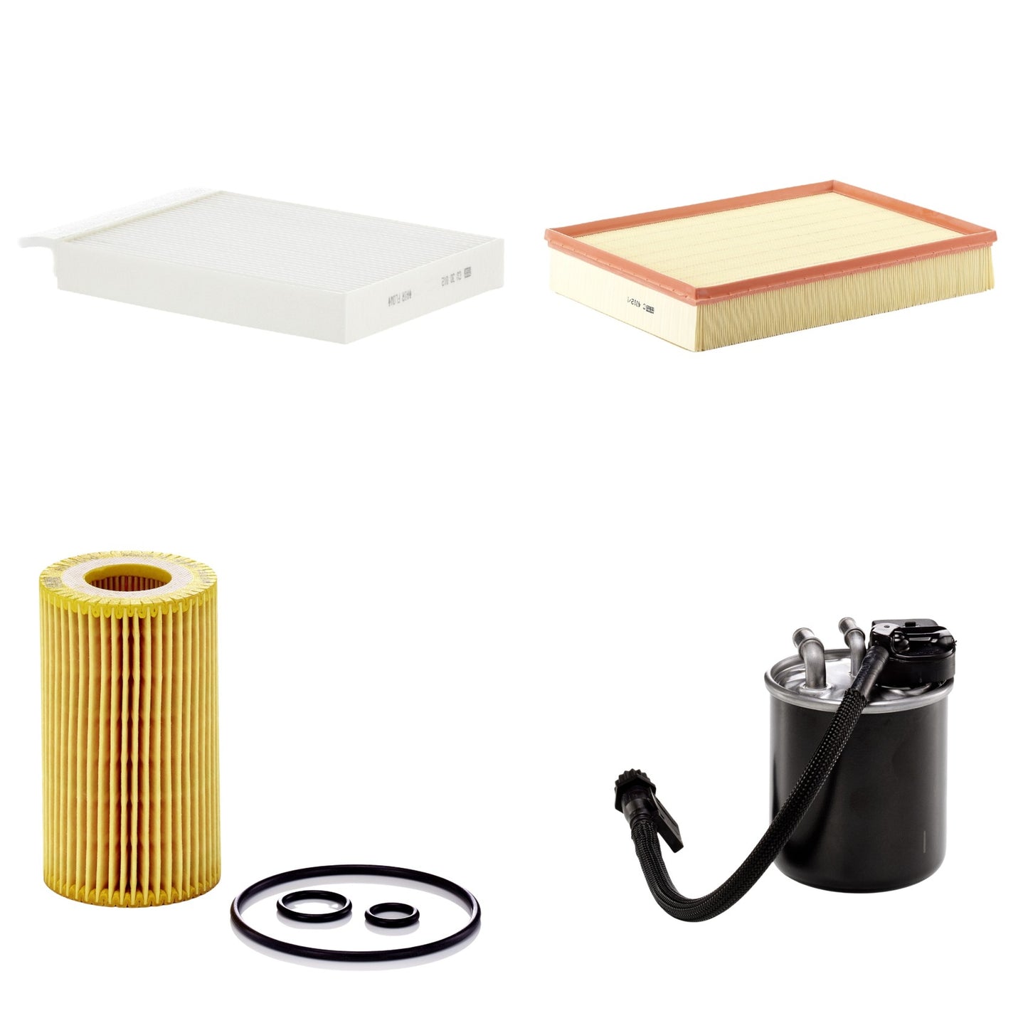 Kit Filtros de Ar Combustível Cabine Ar Condicionado Óleo - Mann-Filter - C4312/1 - CU30012 - HU7010z - WK820/18 - (1)