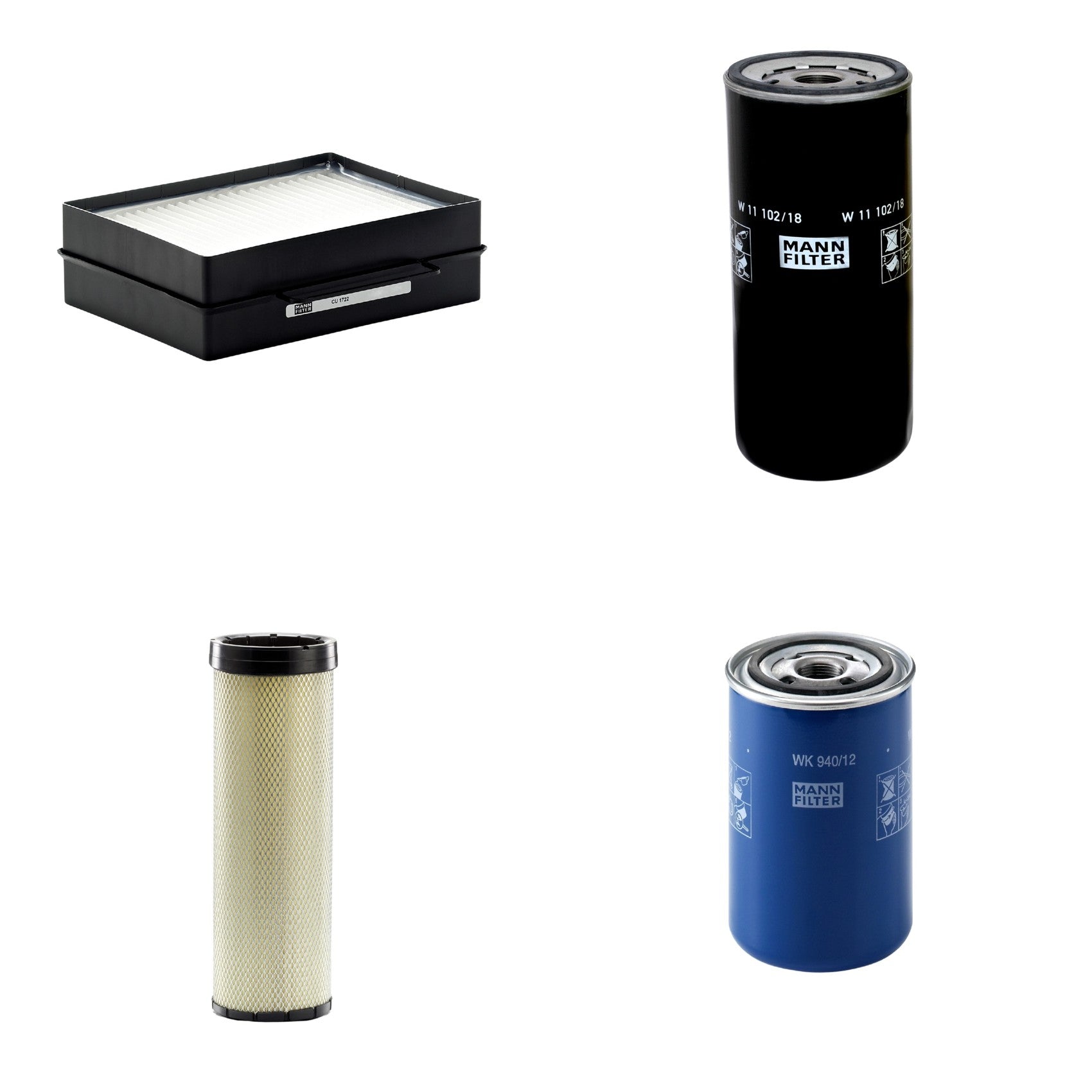 Kit Filtros de Ar Combustível Cabine Ar Condicionado Óleo - Mann-Filter - CF1720 - CU1722 - W11102/18 - WK940/12 - (1)
