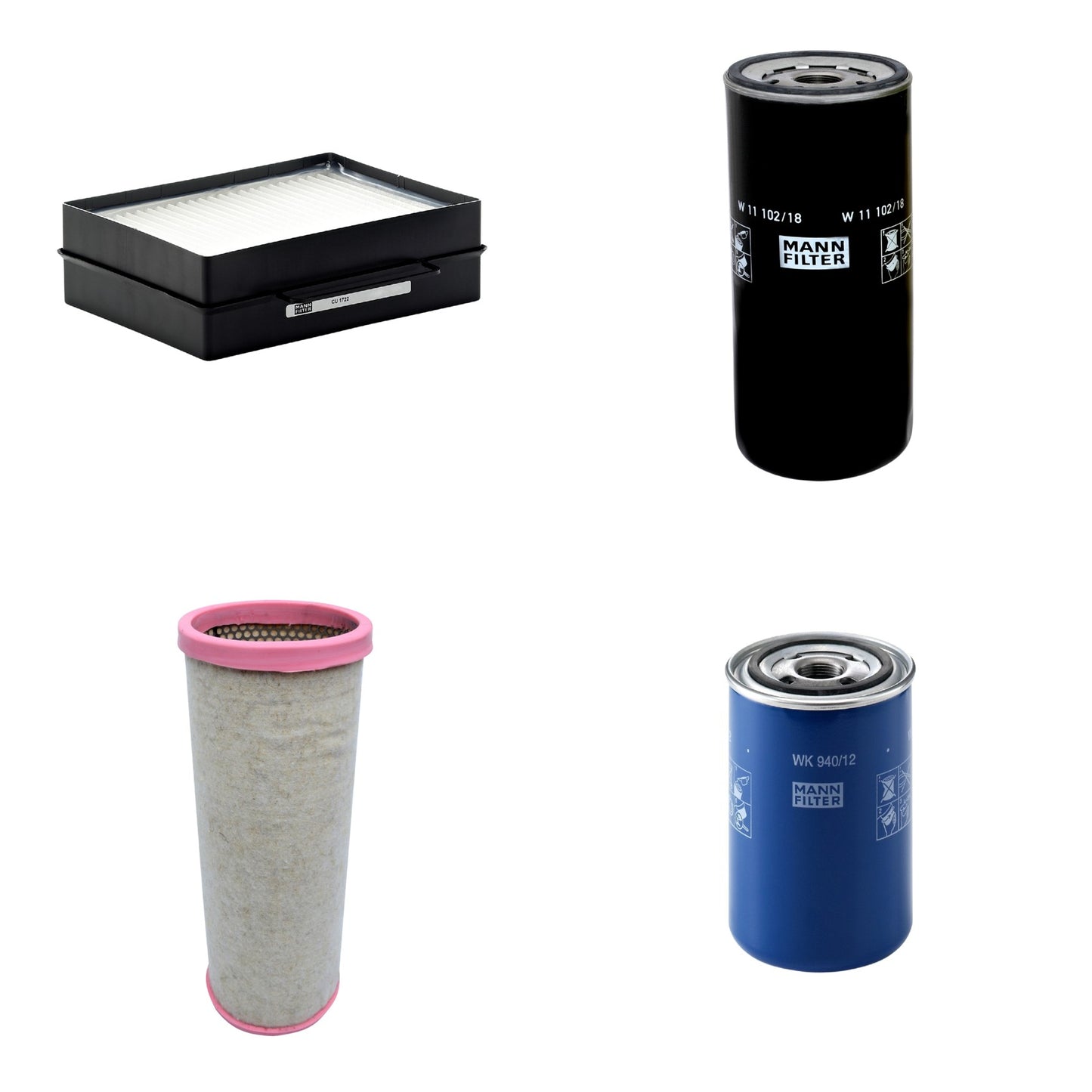 Kit Filtros de Ar Combustível Cabine Ar Condicionado Óleo - Mann-Filter - CF1711 - CU1722 - W11102/18 - WK940/12 - (1)