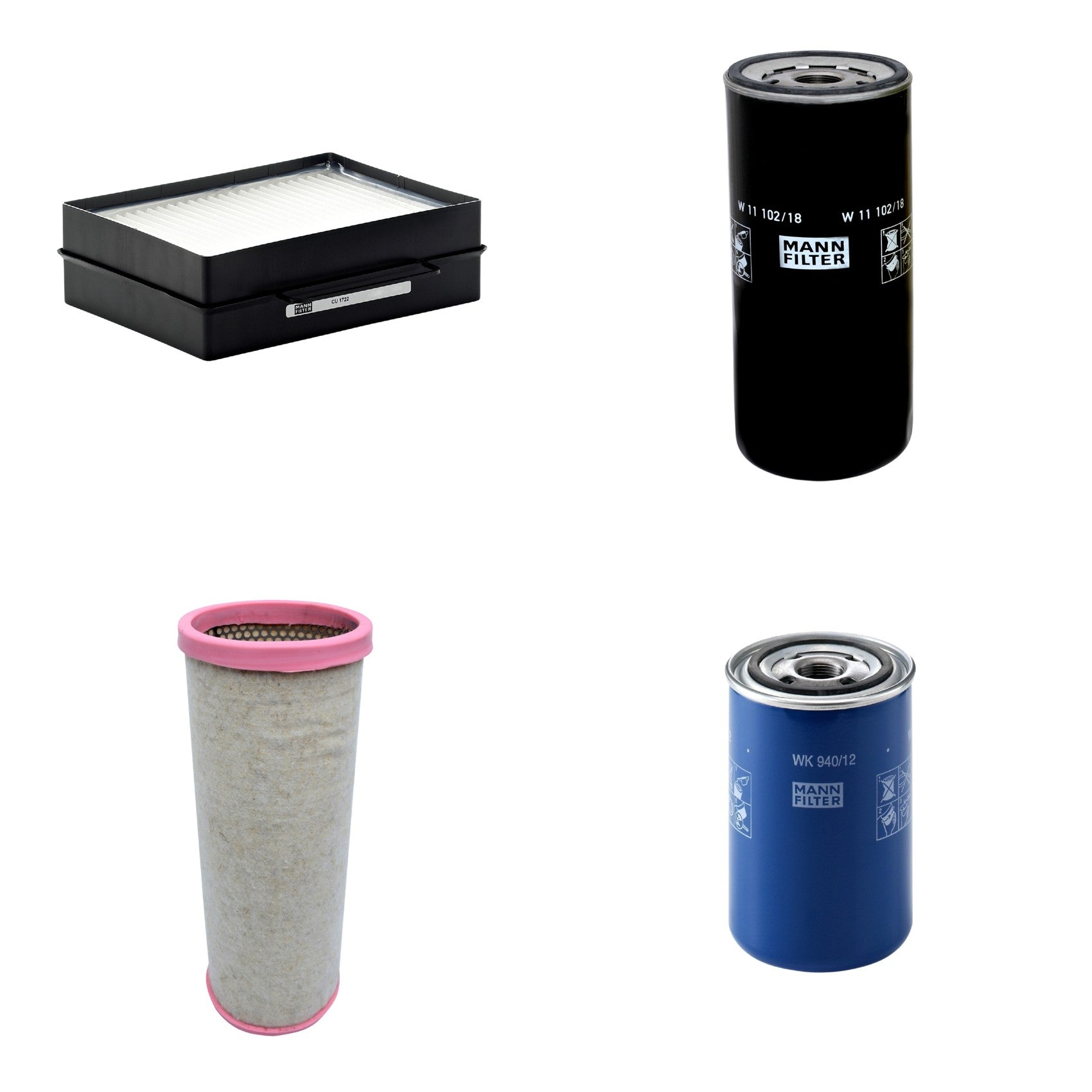 Kit Filtros de Ar Combustível Cabine Ar Condicionado Óleo - Mann-Filter - CF1711 - CU1722 - W11102/18 - WK940/12 - (1)