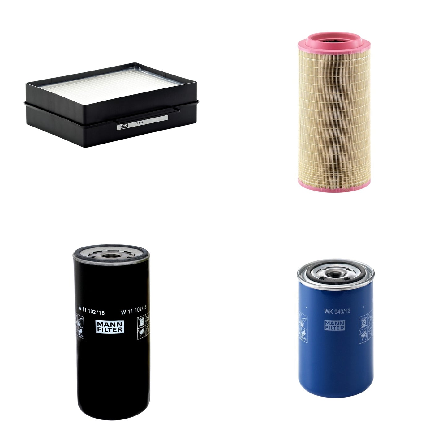 Kit Filtros de Ar Combustível Cabine Ar Condicionado Óleo - Mann-Filter - C271340 - CU1722 - W11102/18 - WK940/12 - (1)
