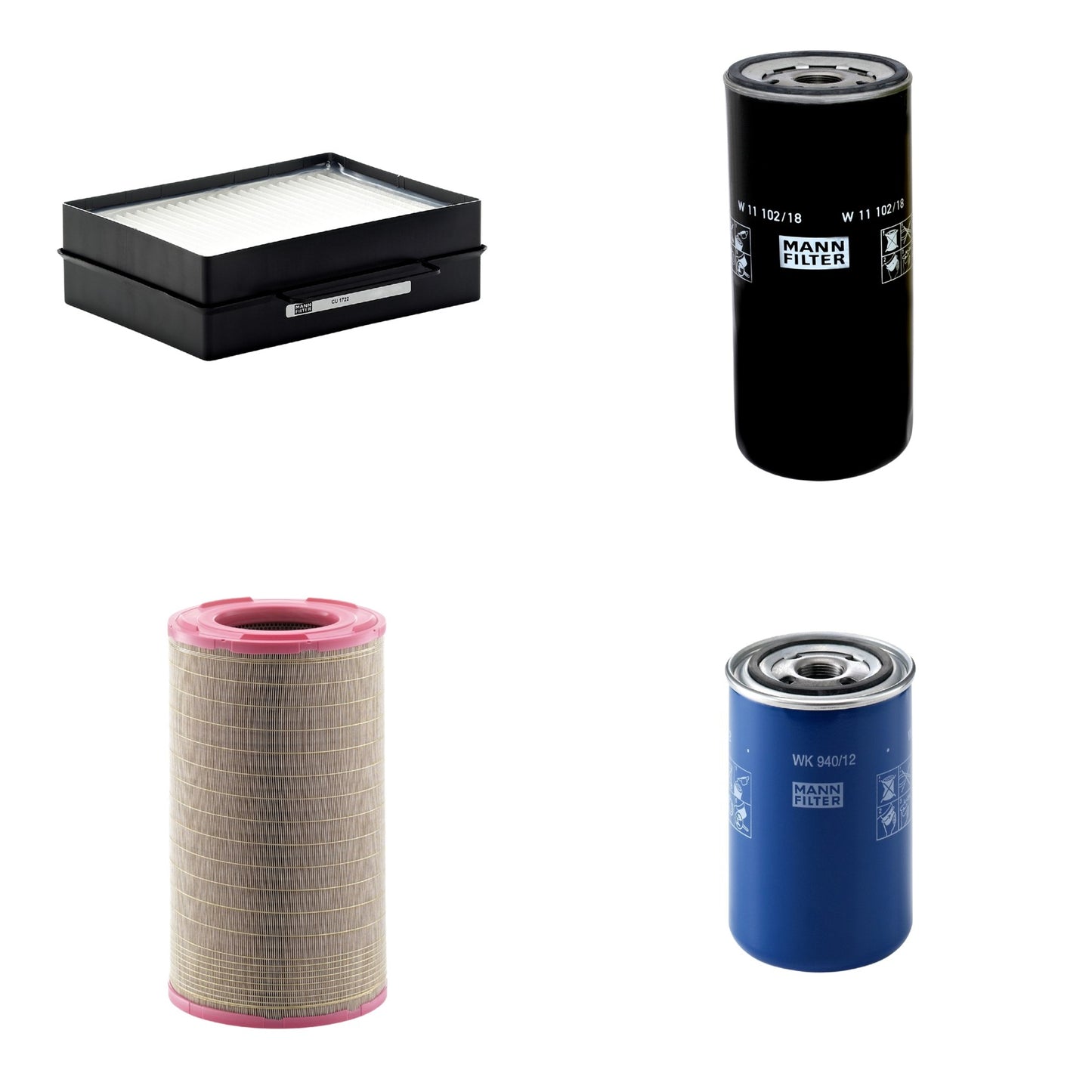 Kit Filtros de Ar Combustível Cabine Ar Condicionado Óleo - Mann-Filter - C301500 - CU1722 - W11102/18 - WK940/12 - (1)