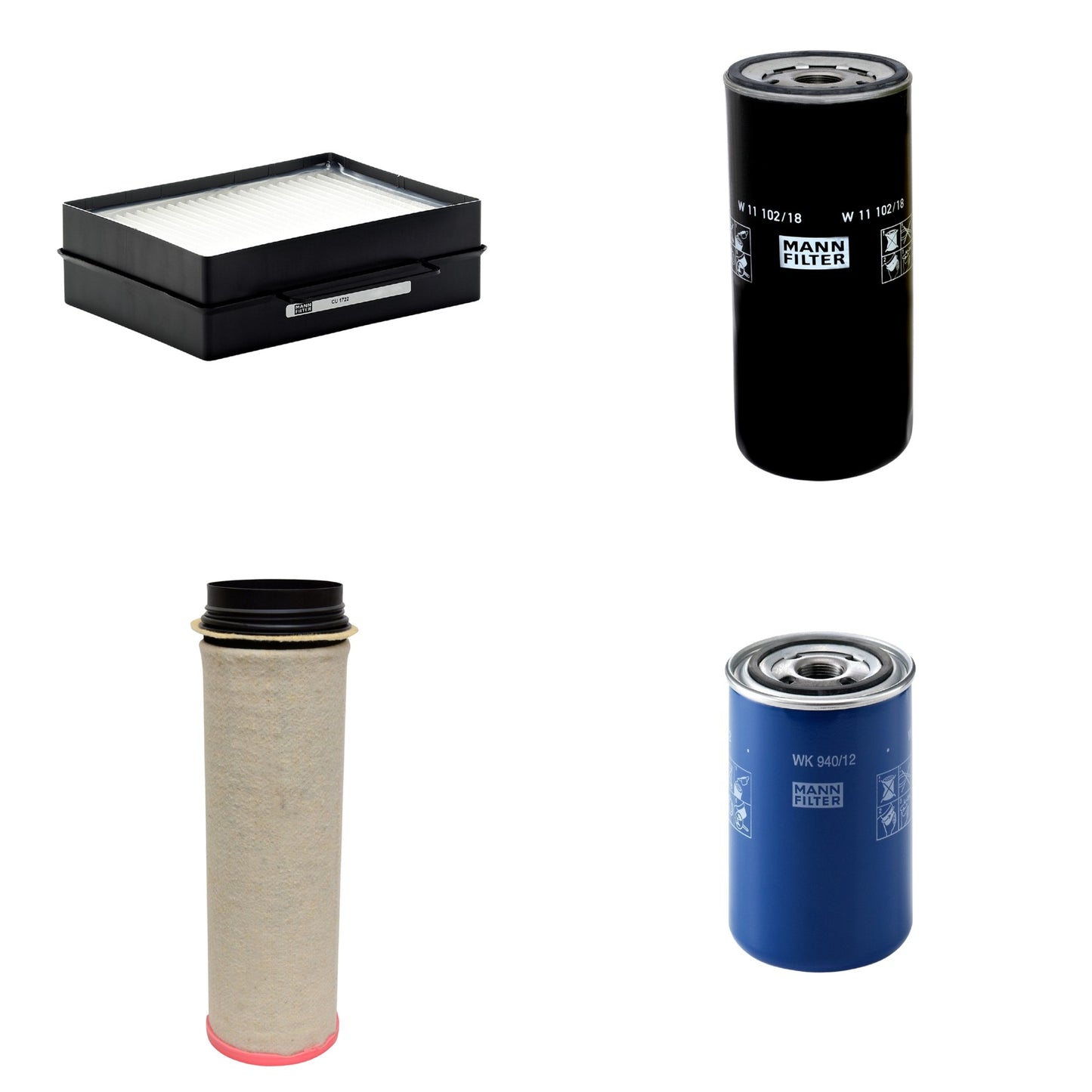 Kit Filtros de Ar Combustível Cabine Ar Condicionado Óleo - Mann-Filter - CF1651 - CU1722 - W11102/18 - WK940/12 - (1)