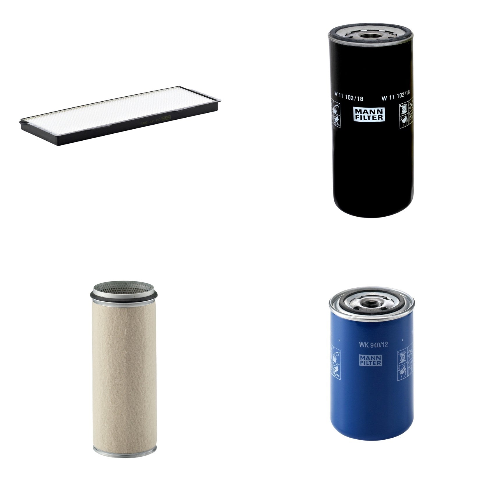 Kit Filtros de Ar Combustível Cabine Ar Condicionado Óleo - Mann-Filter - CF1610 - CU37001 - W11102/18 - WK940/12 - (1)