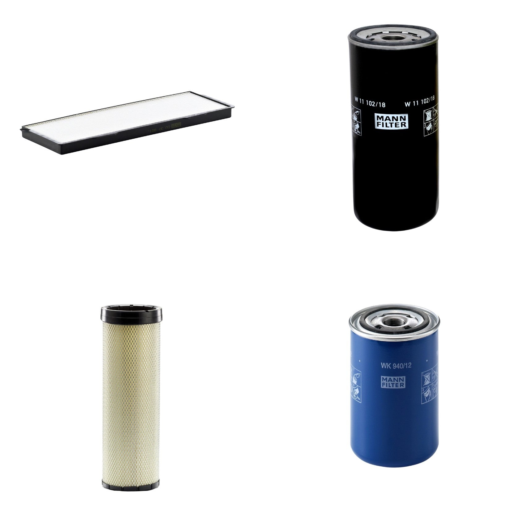 Kit Filtros de Ar Combustível Cabine Ar Condicionado Óleo - Mann-Filter - CF1720 - CU37001 - W11102/18 - WK940/12 - (1)