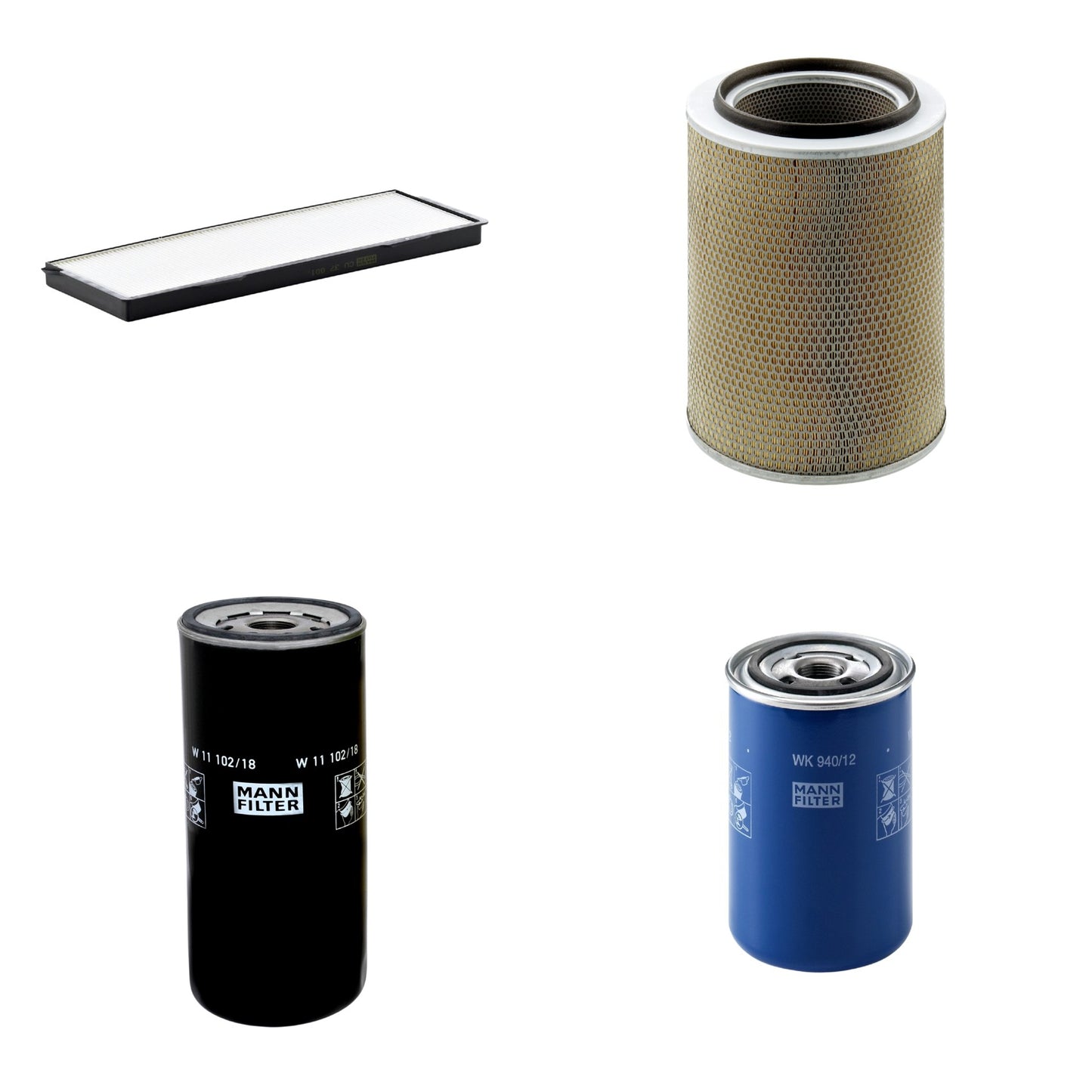 Kit Filtros de Ar Combustível Cabine Ar Condicionado Óleo - Mann-Filter - C30703 - CU37001 - W11102/18 - WK940/12 - (1)