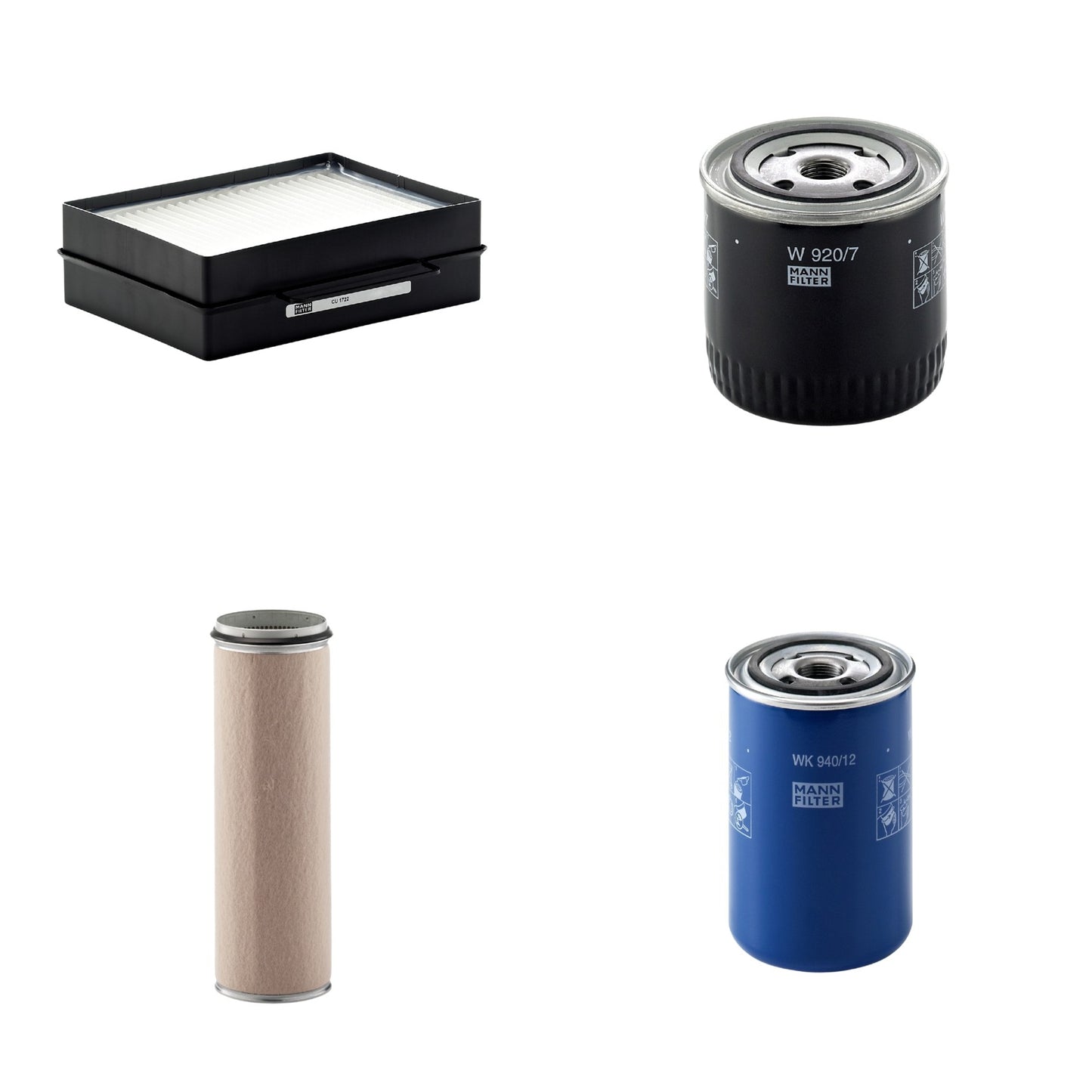 Kit Filtros de Ar Combustível Cabine Ar Condicionado Óleo - Mann-Filter - CF1600 - CU1722 - W920/7 - WK940/12 - (1)
