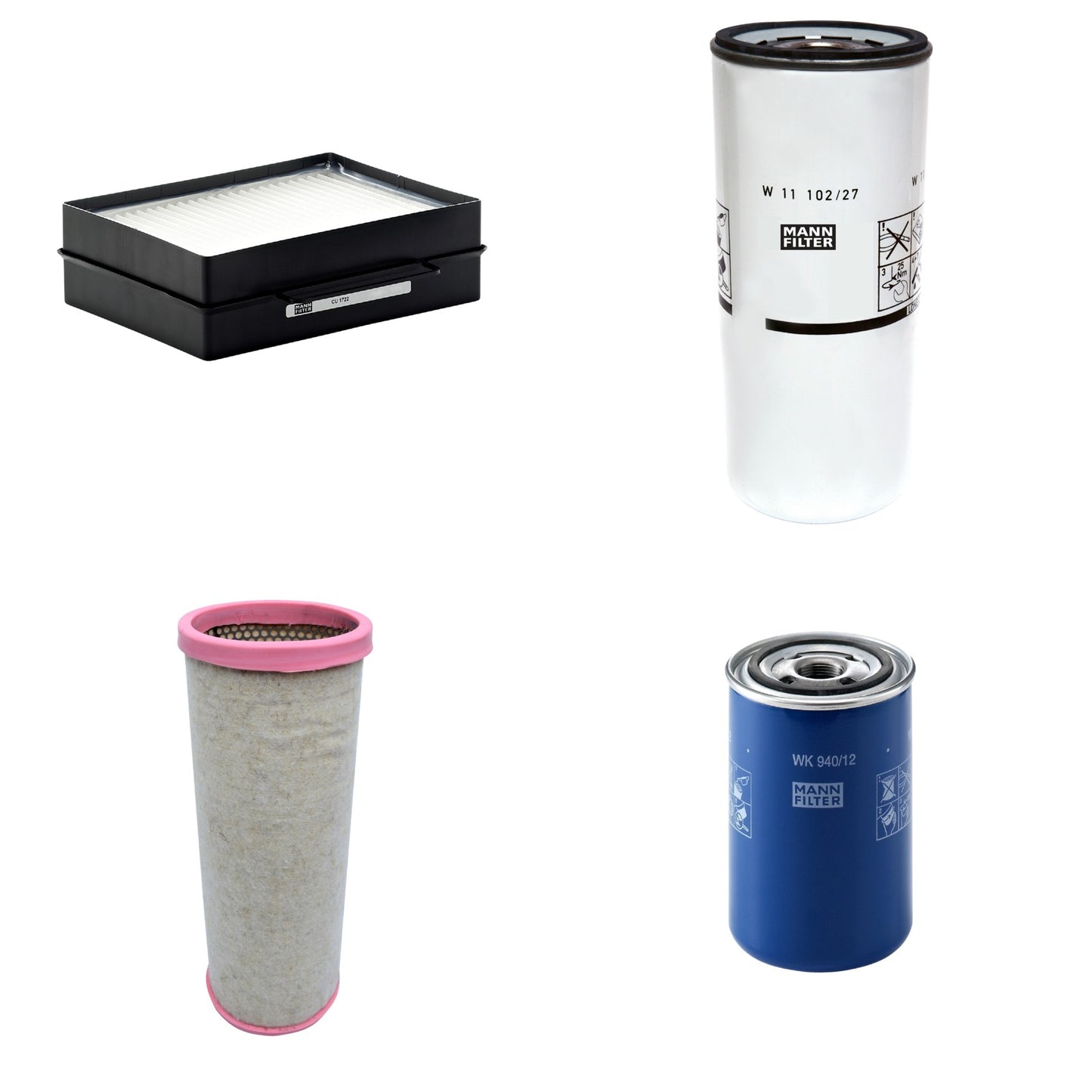 Kit Filtros de Ar Combustível Cabine Ar Condicionado Óleo - Mann-Filter - CF1711 - CU1722 - W11102/27 - WK940/12 - (1)