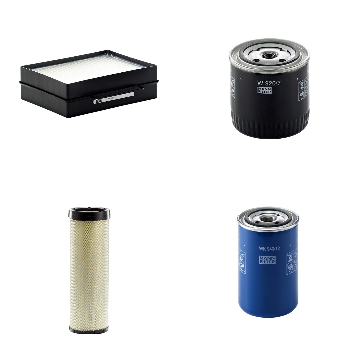 Kit Filtros de Ar Combustível Cabine Ar Condicionado Óleo - Mann-Filter - CF1720 - CU1722 - W920/7 - WK940/12 - (1)